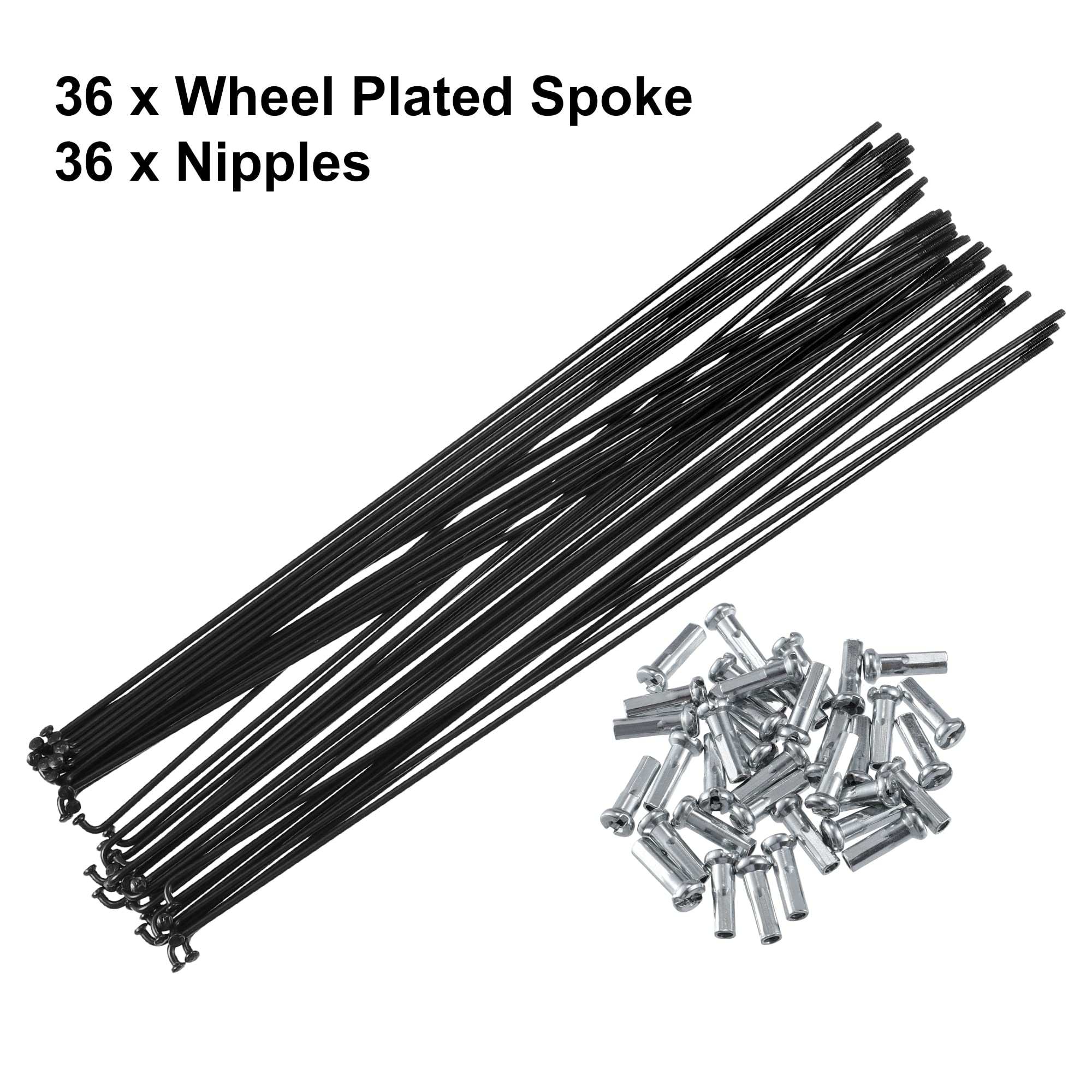 X AUTOHAUX 36 Pcs Vélo Acier Rayons 14G Vélo Rayon 266mm