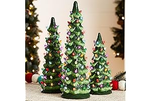 Best Choice Products Vintage Ceramic Christmas Trees With Lights