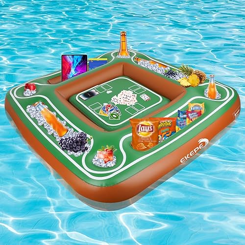 Mesa flotante de juegos de piscina para adultos, accesorios de piscina, mesa de cartas inflable, bandeja para bañera de hidromasaje, soporte para