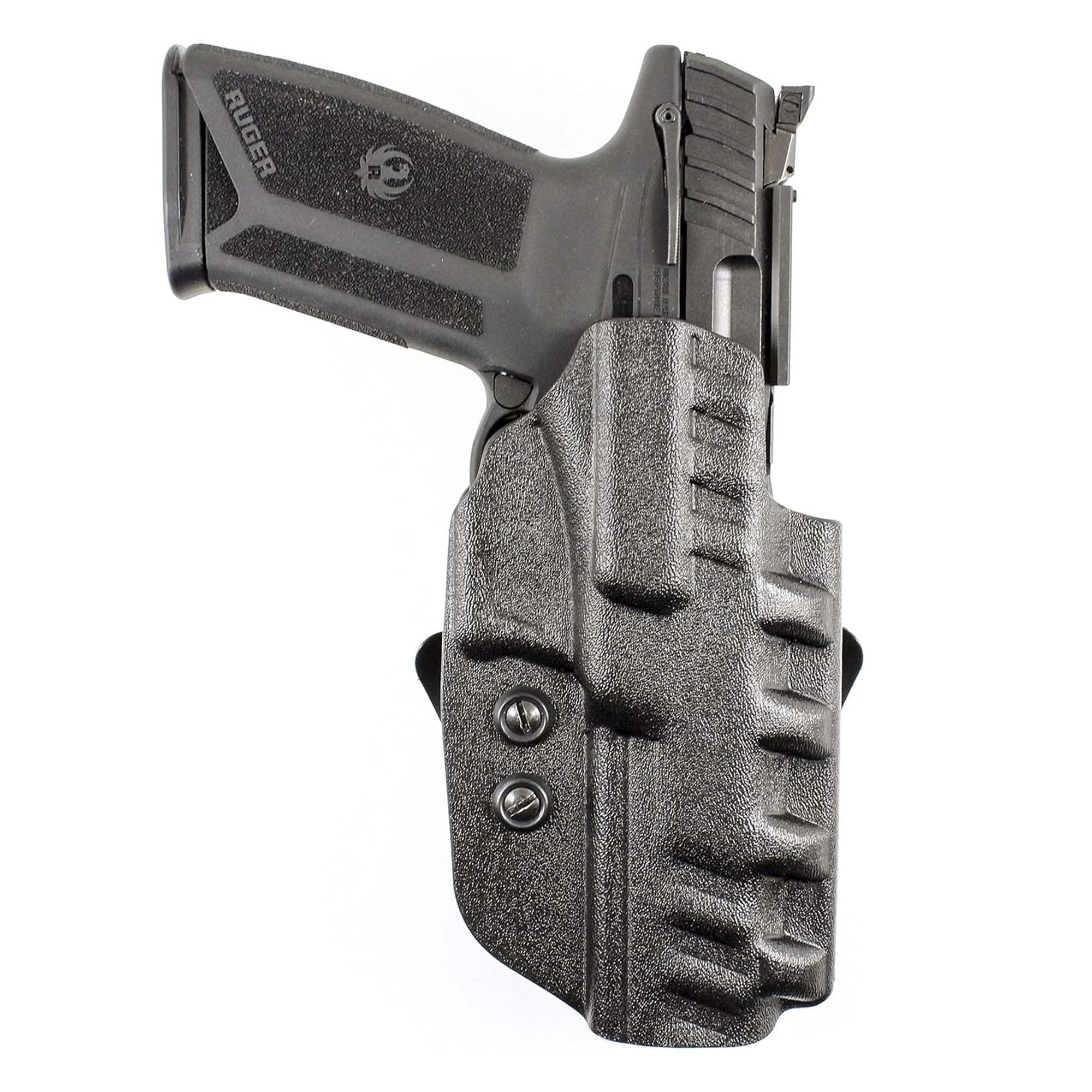 Cazzuto OWB Holster - Holster OWB, Compact Holster, Lightweight Adjustable Holster, Compatible with Ruger-5.7 with or without Red Dot Sight - Right Hand Draw, Black