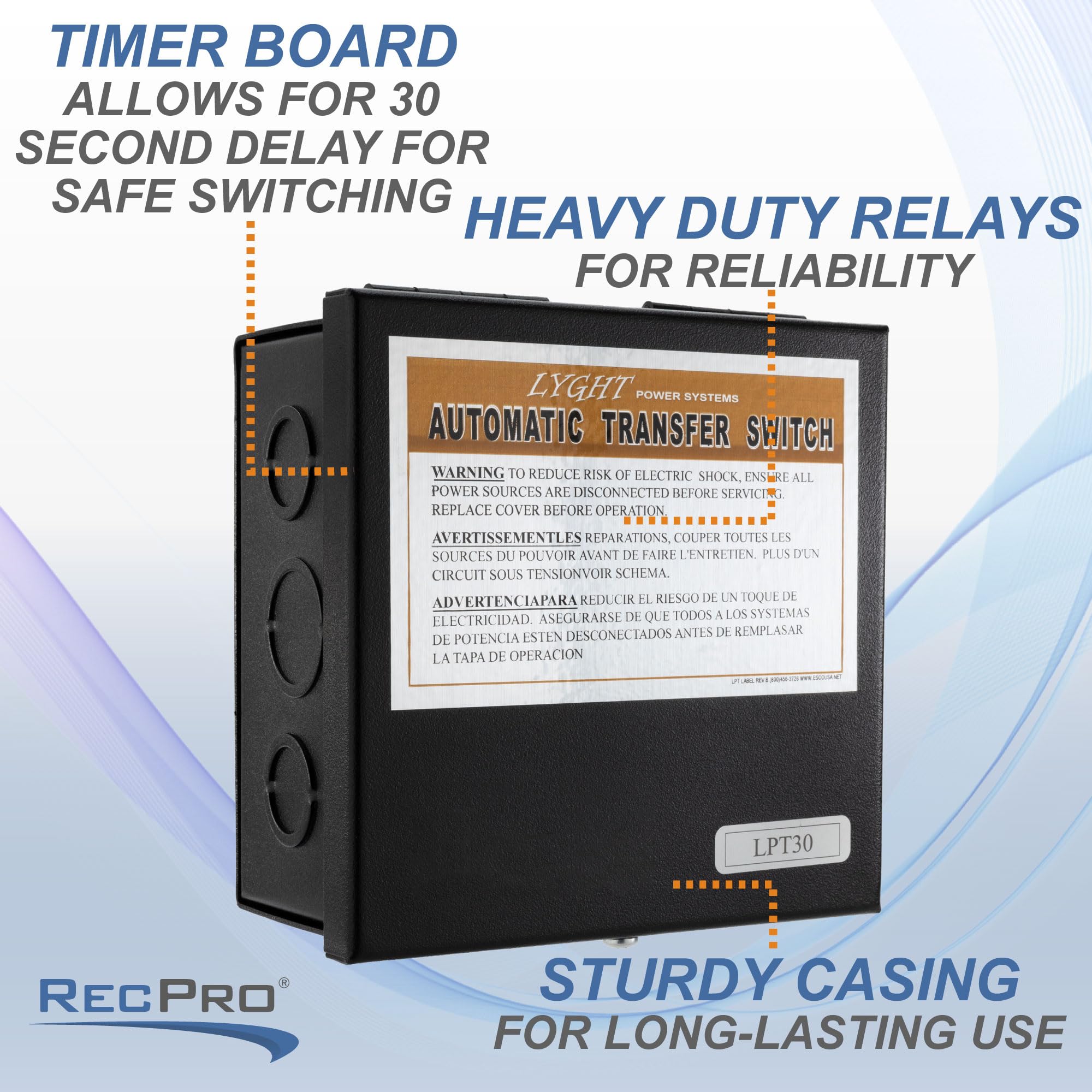 RecPro RV 30 Amp Automatic Transfer Switch | 120V | 4.5KW: Amazon