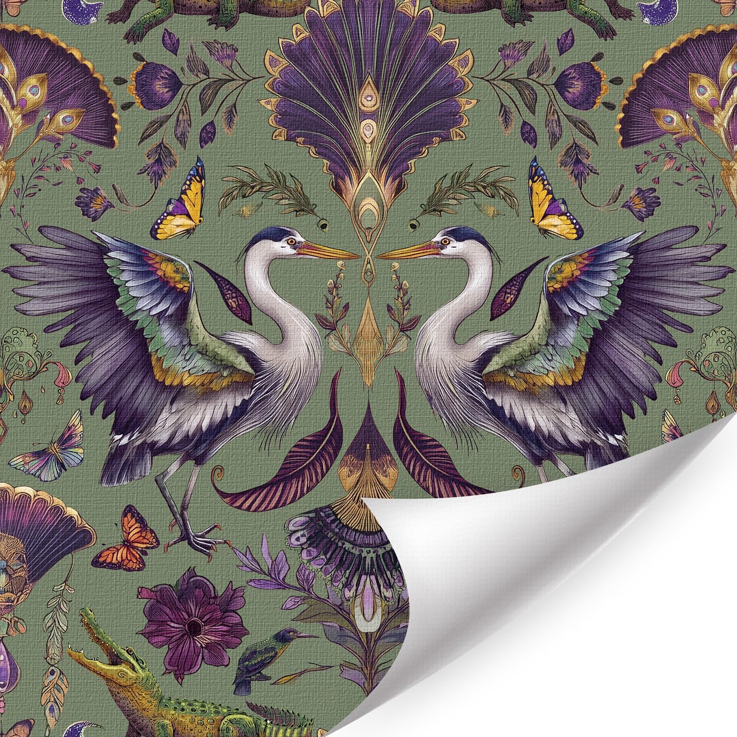 ANHUIB Blumen Tapete Selbstklebende Blätter Pflanzen Tapete 44x300cm Blumentapete für Schrank Fototapete Selbstklebend Floral Wohnzimmer Deko Wasserdicht Möbelfolie Pflanzen Klebefolie Schlafzimmer