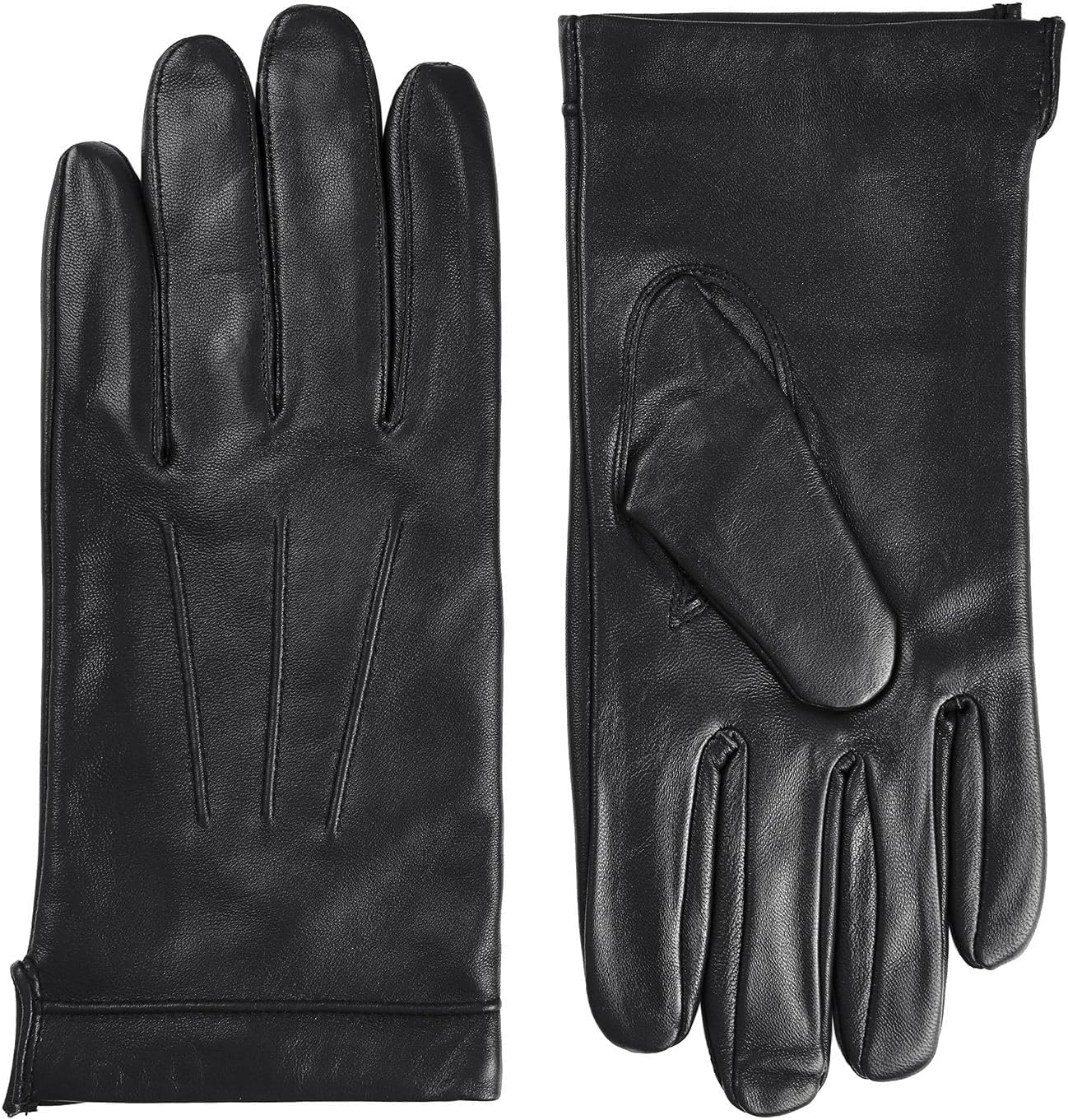Harssidanzar Mens Leather Gloves Genuine Sheepskin Cashmere Lined Warm Touchscreen Texting Gloves SM052US - Image 2