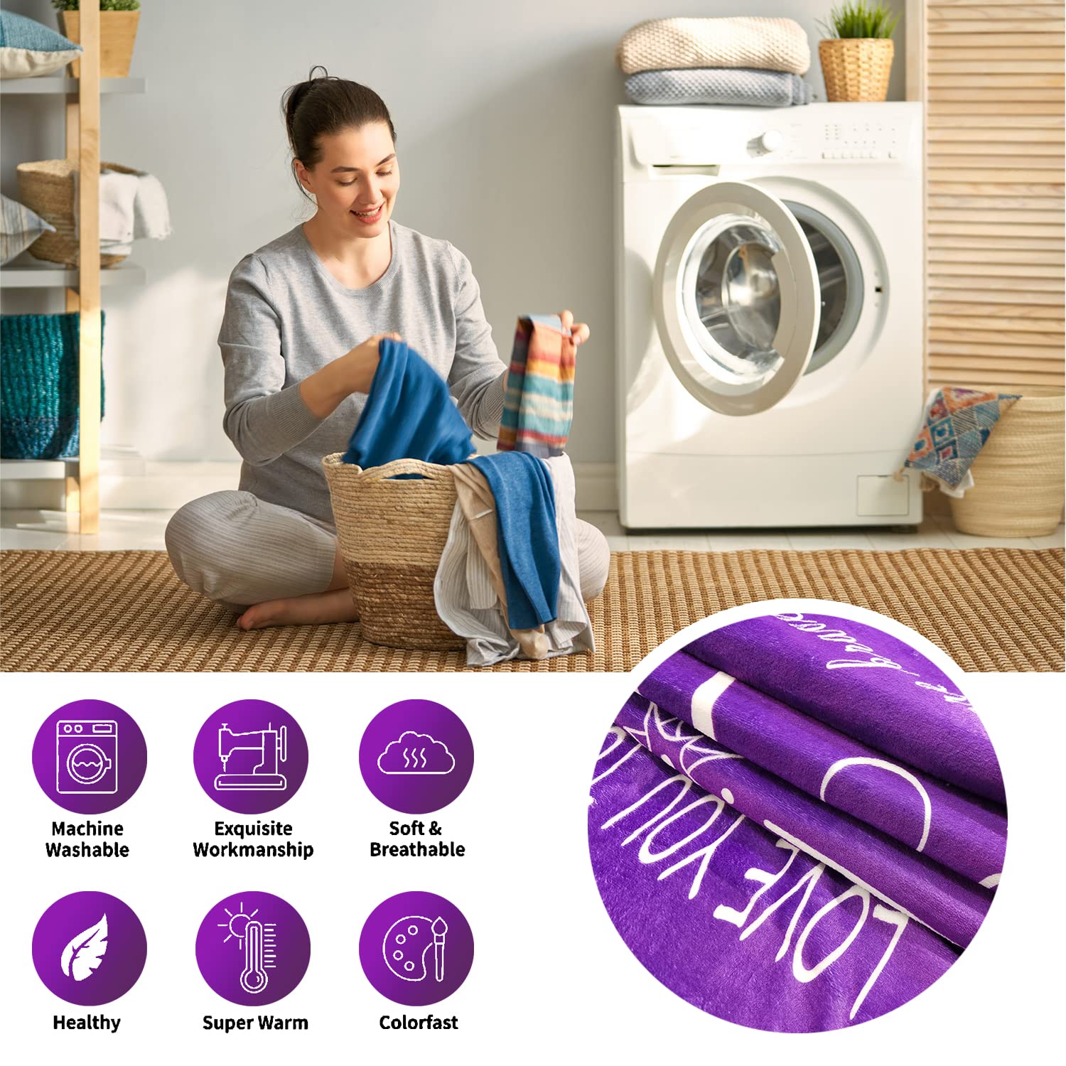 COZYCRIB Decke Zum 40. Geburtstag Für Frauen – Weiche Flanelldecke Mit Personalisierter Aufschrift, 127x152 Cm