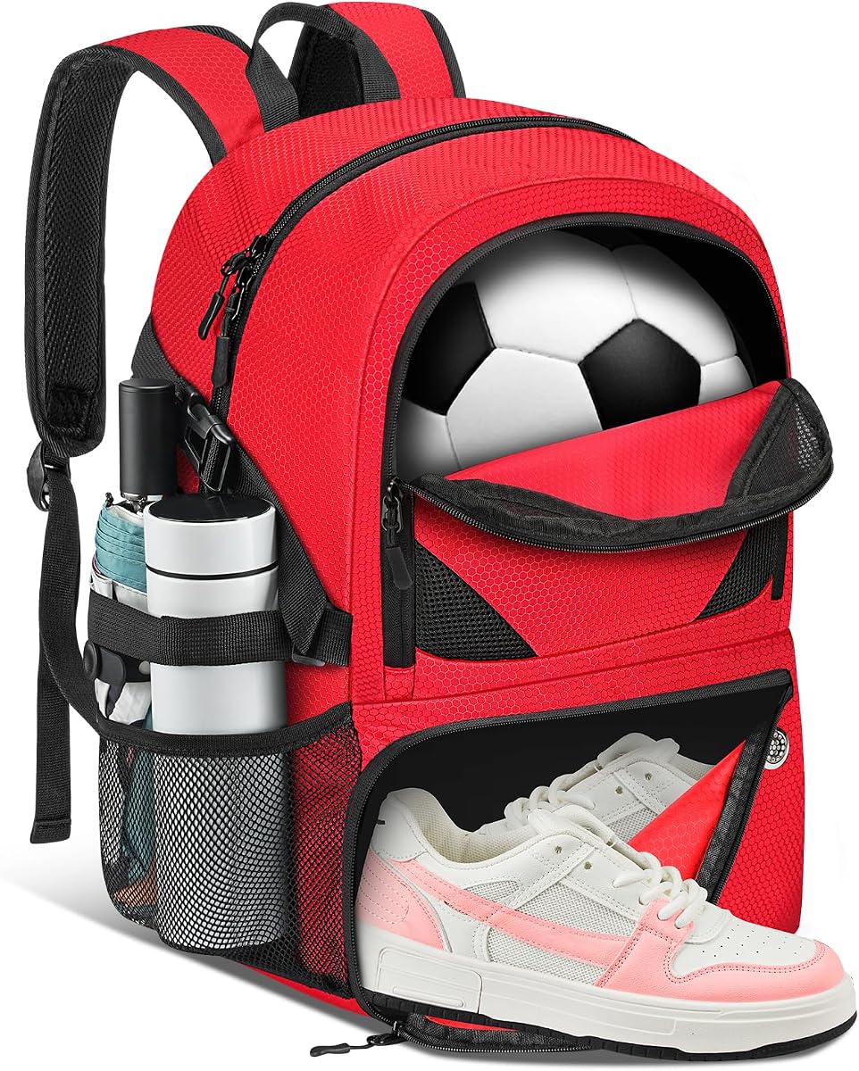 Mochila de fútbol con compartimento separado, bolsas deportivas resistentes al agua aptas para baloncesto, voleibol y fútbol