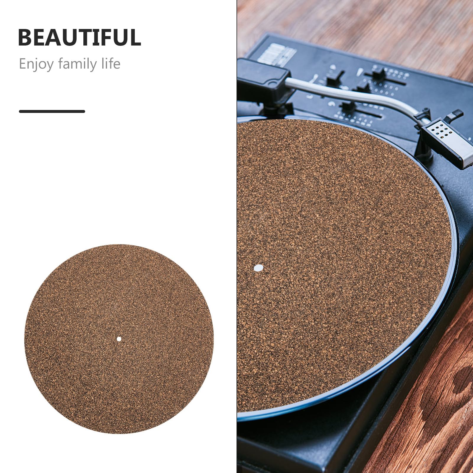 Tapis Liège pour Platine Vinyle Coussin Antichoc et Antidérapant pour Disque Protection pour Tourne-disques et Accessoires Vinyle