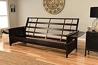 Vista 7 de Kodiak Furniture Phoenix Futon Set, Suede Black, Queen