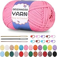 Vista 8 de Hilo de 7.05 oz/7 onzas para ganchillo, hilos de ganchillo de 0.197 in, hilo para principiantes para ganchillo con puntadas fáciles de ver, marcador