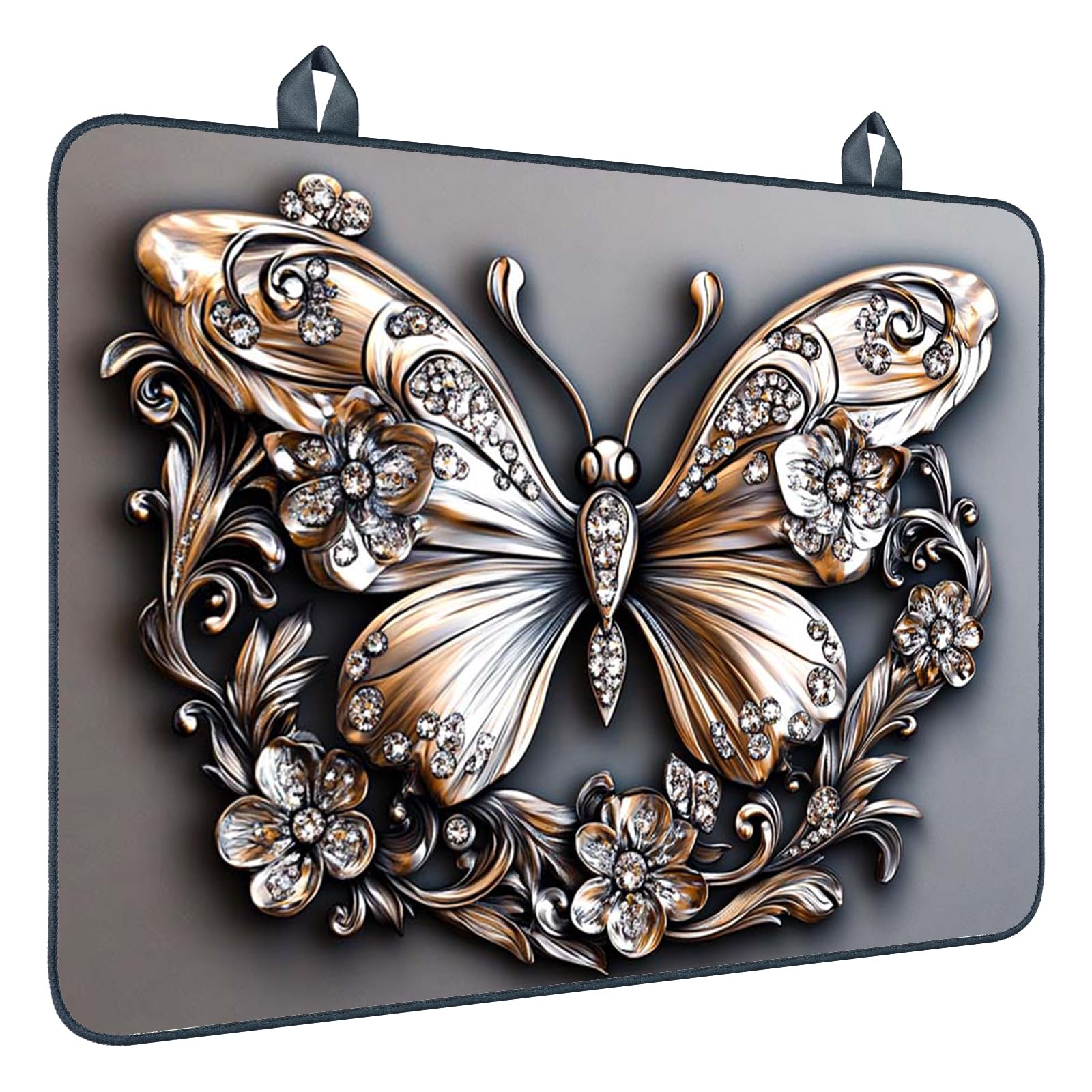 Nuxovilar Gilded Butterfly Stove Cover Diatom Mud 28.65x20.47 In