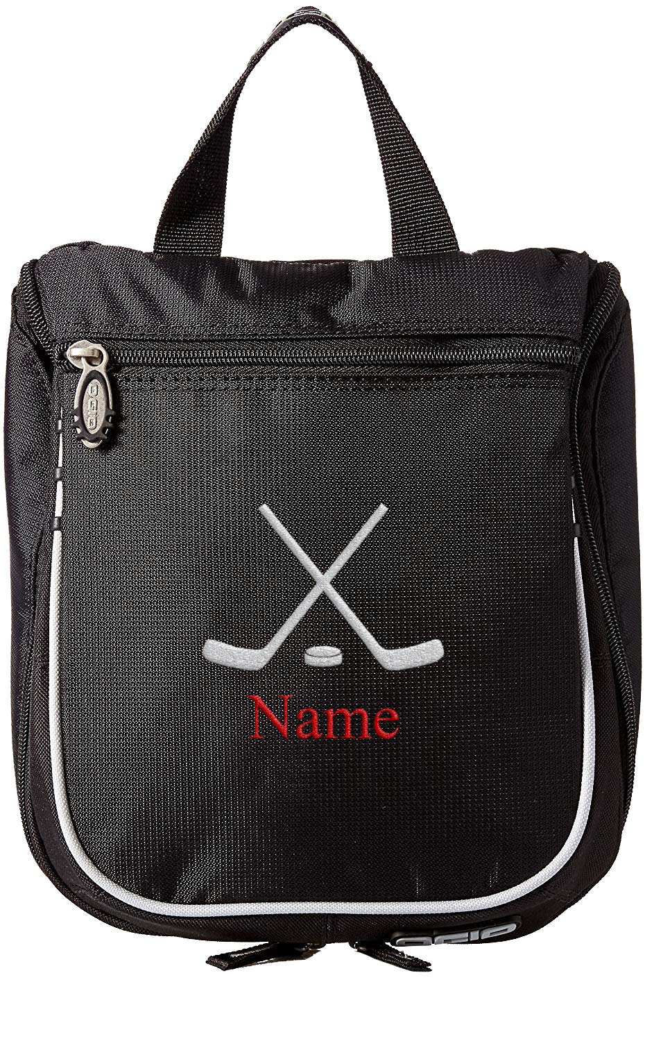 Hockey Toiletry Bag, Personalized Men's Shaving Kit, Hanging Travel Case