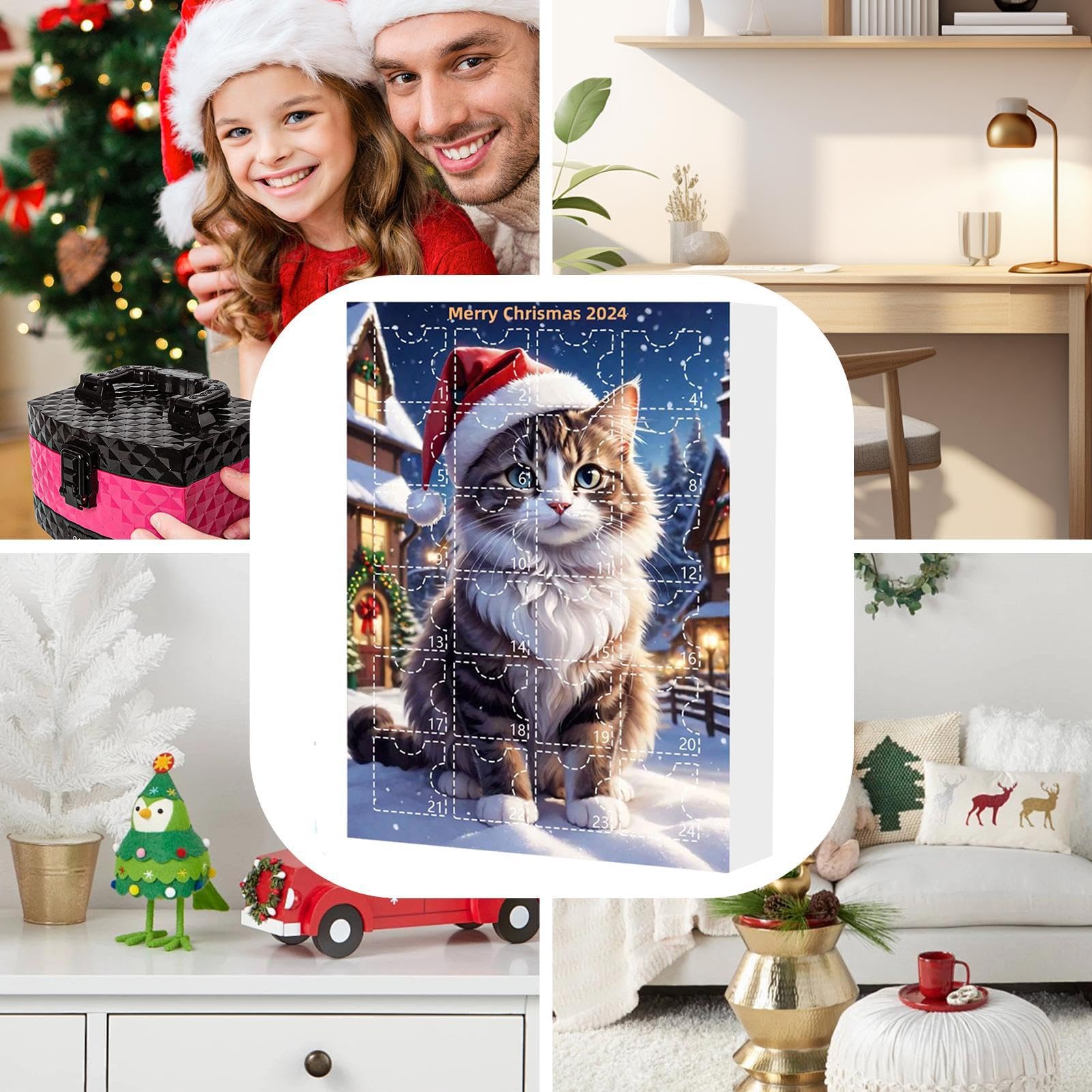 Calendrier De L'Avent Chat 2025 En Acrylique - 24 Pendentifs à Accrocher Sur Le Sapin, Décoration De Noël Mignonne