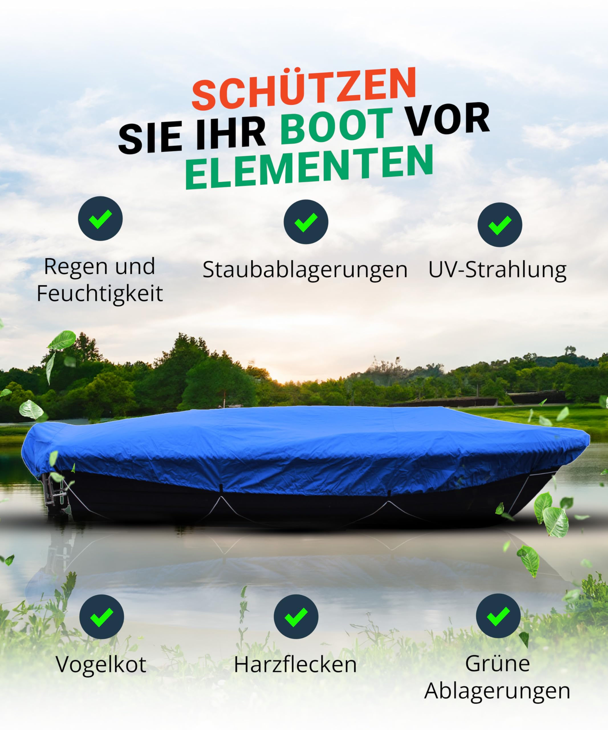 Hochwertige Boot-Abdeckplane 600D in Blau