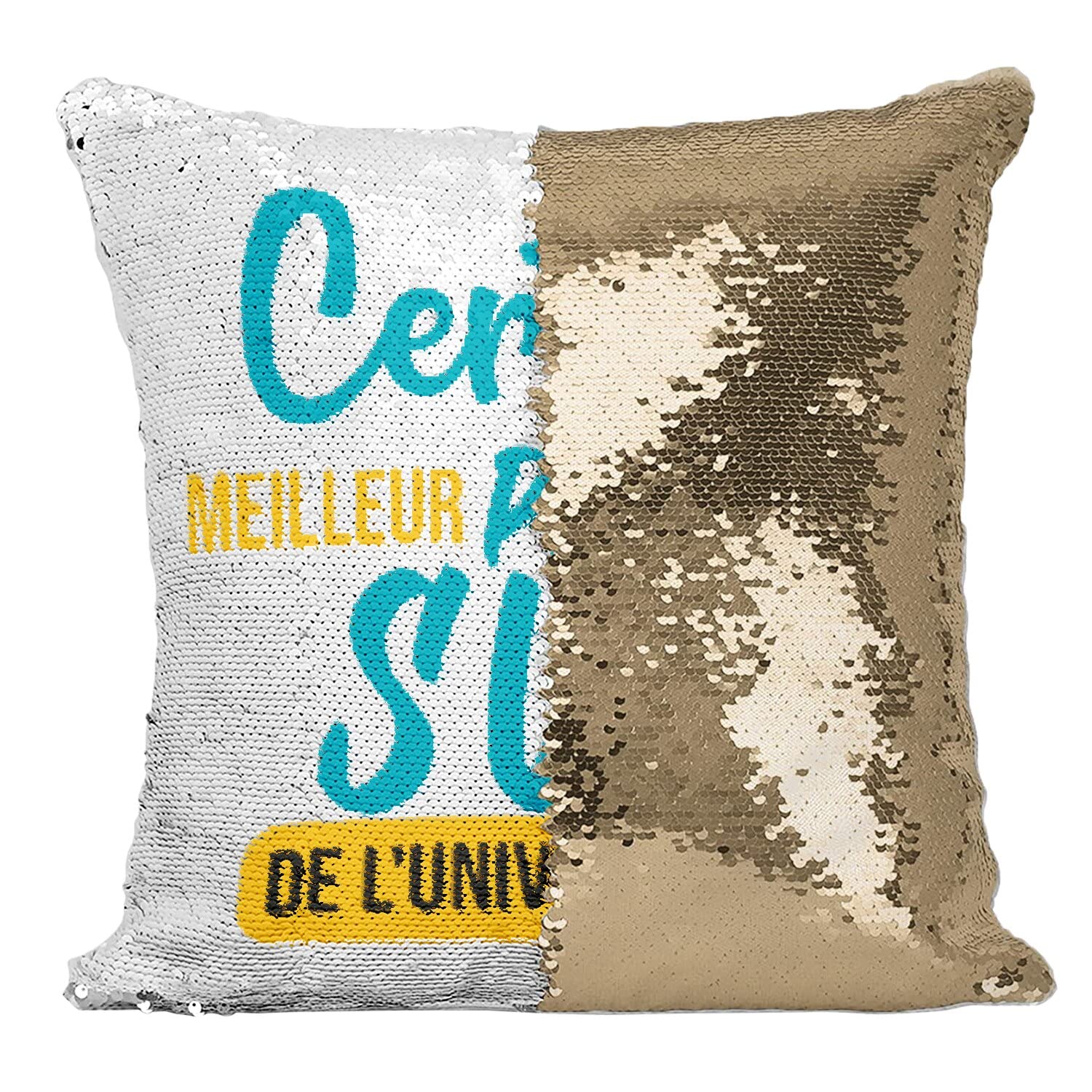 Coussin Sequin Paillettes Doré Prof de SVT idée cadeau fin d'année professeur
