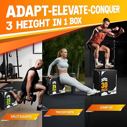 Miniatura 7 de Yes4All 3-in-1 Soft Plyo Box Wooden Core - Basketball Version  Safe for Shins - Non-Slip Multi-Use Plyometric Box for Jumping, Conditioning, and