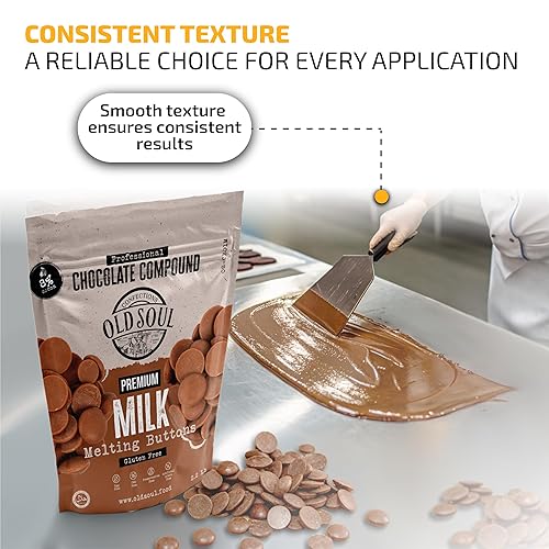 Miniatura 5 de OLDSOUL Botones de compuesto de chocolate de 6.6 libras, chocolate con leche 8% cacao real, suave derretido, perfectos para hornear y postres (6.6