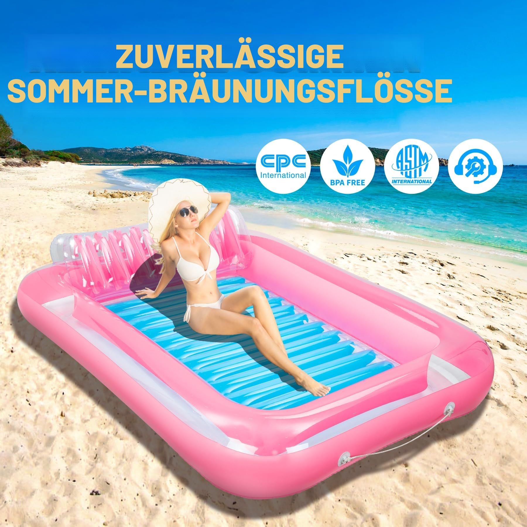 Subtail Wasserhängematte - mit abnehmbarem Kissen - Erwachsene - Wasser Hängematte Aufblasbare Luftmatratze - Wasserspielzeug Pool Spielzeug Kinder