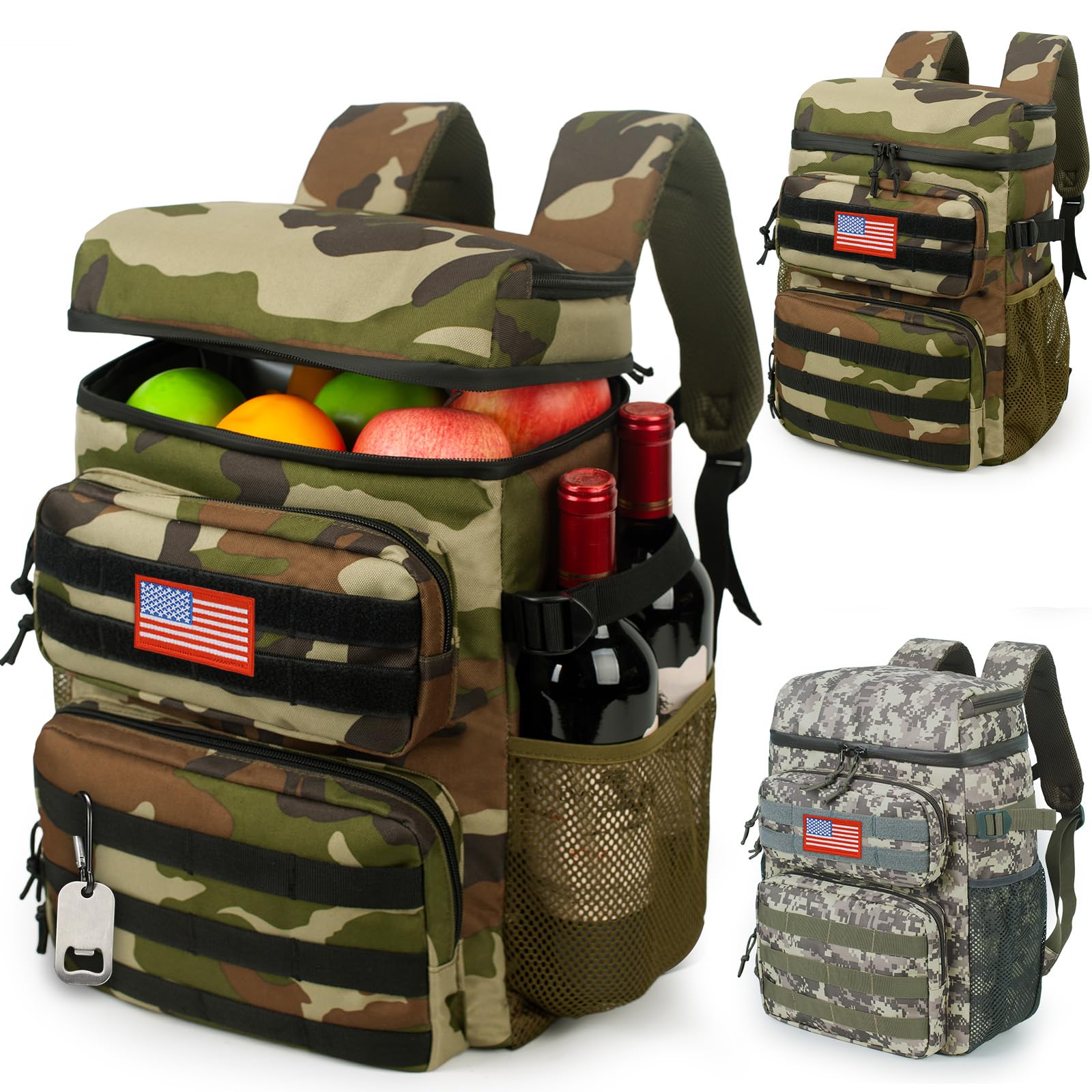 Tactical Backpack Cooler for Men,25L Insulated Lunch Ice Chest for Work