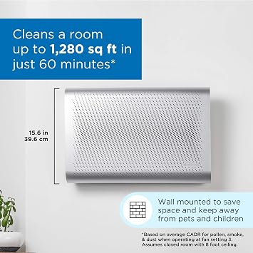 Medify MA-35 Air Purifier with True HEPA H13 Filter | 1,280 ft2 Coverage in 1hr for Allergens, Smoke, Wildfires, Odors, Pollen, Pet Dander | Quiet 99.9% Removal to 0.1 Microns | Silver, 1-Pack