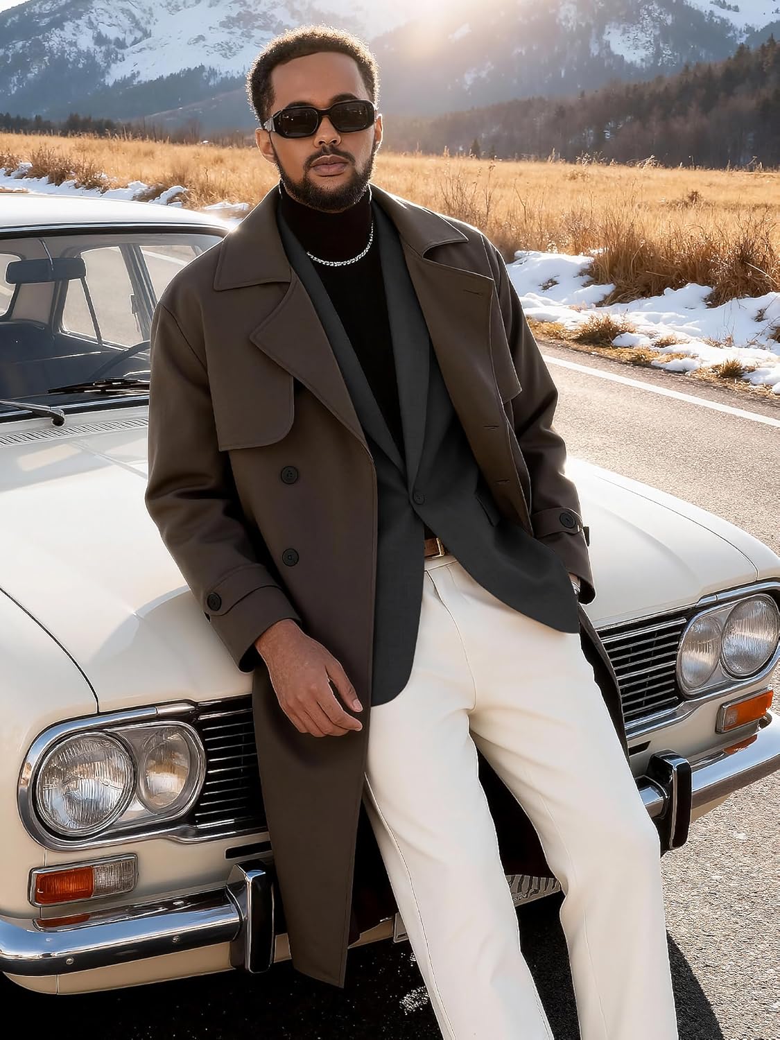 MAGE MALE Men’s One Button Suit Jacket Elegant Solid Color Blazers Slim Fit Lightweight Sport Coats Blazer