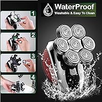 Vista 2 de Head Shavers for Bald Men - Upgraded Detachable Men's Electric shavers - IPX6 Waterproof Electric Razor for Men - 7D LED Display Rechargeable