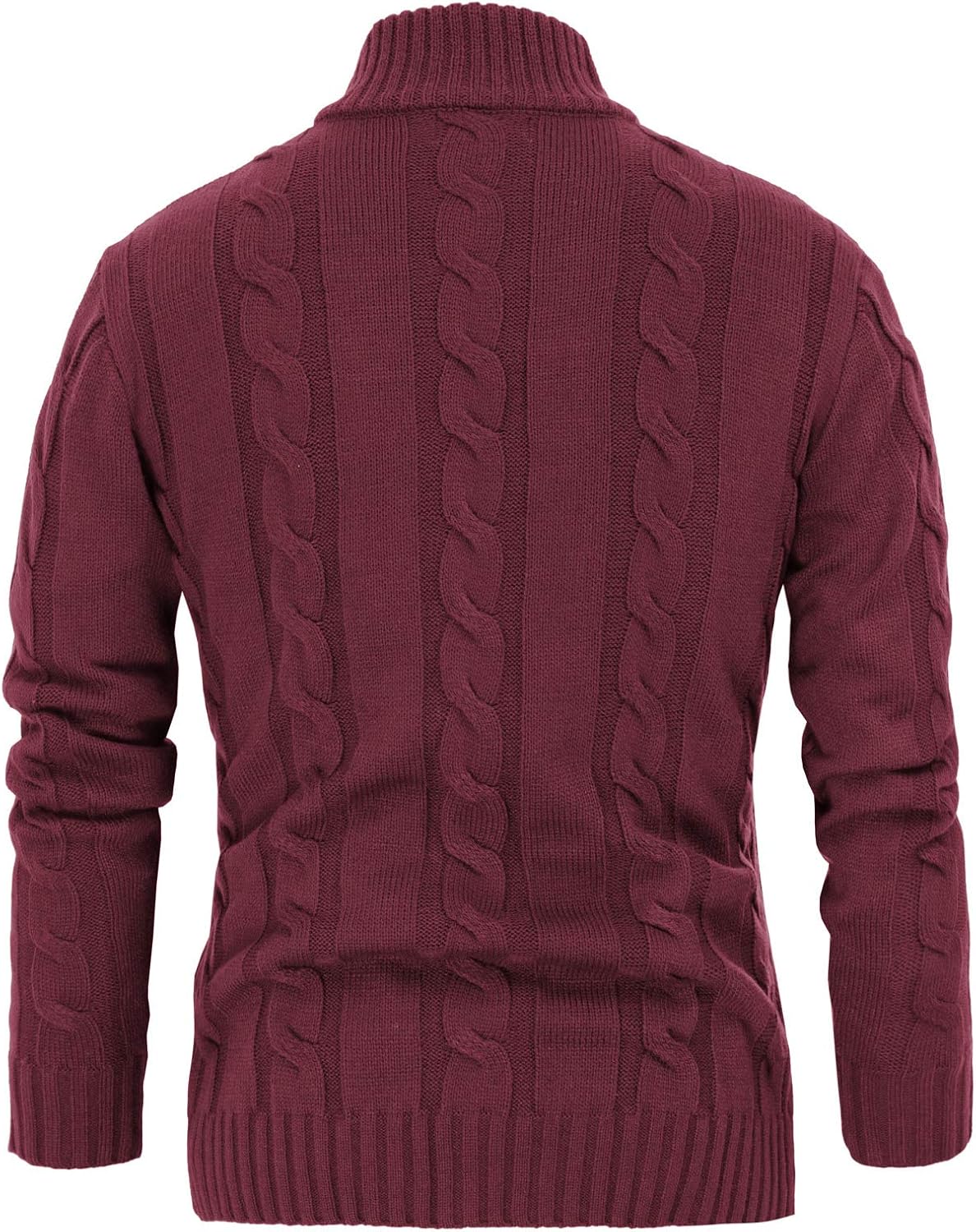 PJ PAUL JONES Men's Cardigan Sweaters Stand Collar Long Sleeve Cable Knit Button Down Sweater - Image 4