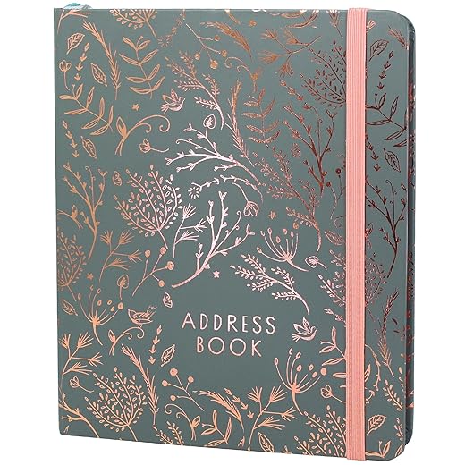 Boxclever Press Large Address Book with 432 Spaces! Hardcover Address Book with Alphabetical Tabs, Change of Address Labels, Birthday & Christmas Card Sections. Stunning Address Books - 8.5 x 7.5''