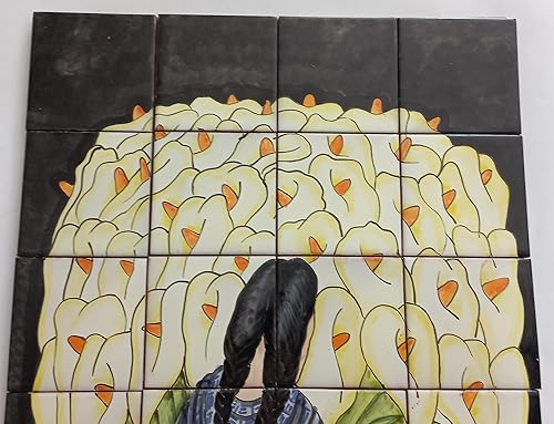 Miniatura 2 de 25" CERAMIC TILE MURAL mexican talavera mosaic hand painted clay backsplash