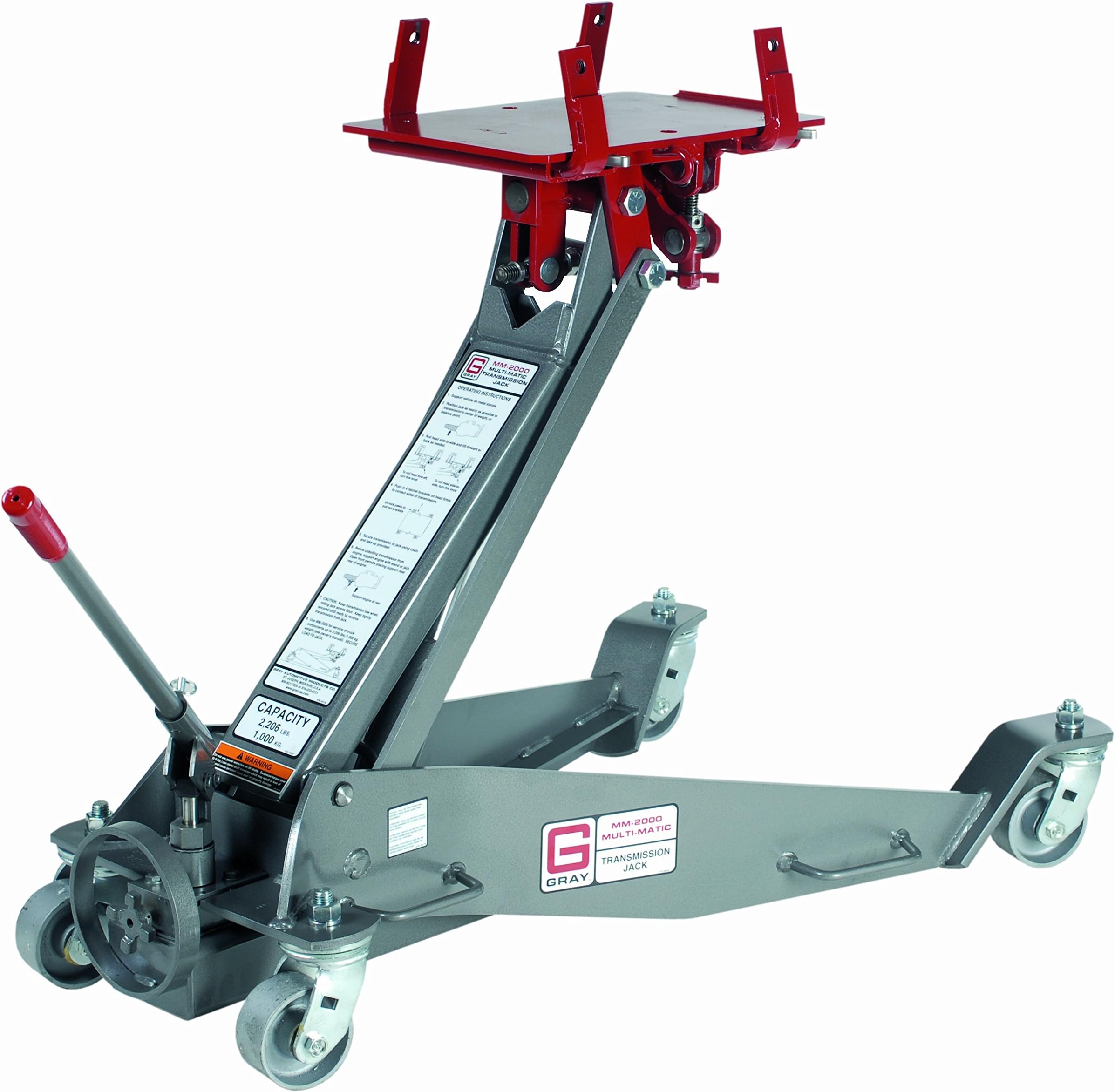 Gray MM-2000 Truck Floor Transmission Jack, 2206 Lb, Gray