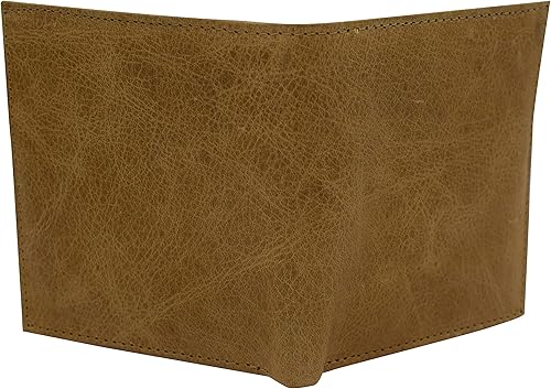 Miniatura 8 de MARSHAL RFID Bloqueo 2 ID Bifold Hipster Tarjeta de Crédito Billetera Genuina Cuero de Vaca, Beige Bronceado, Bifold