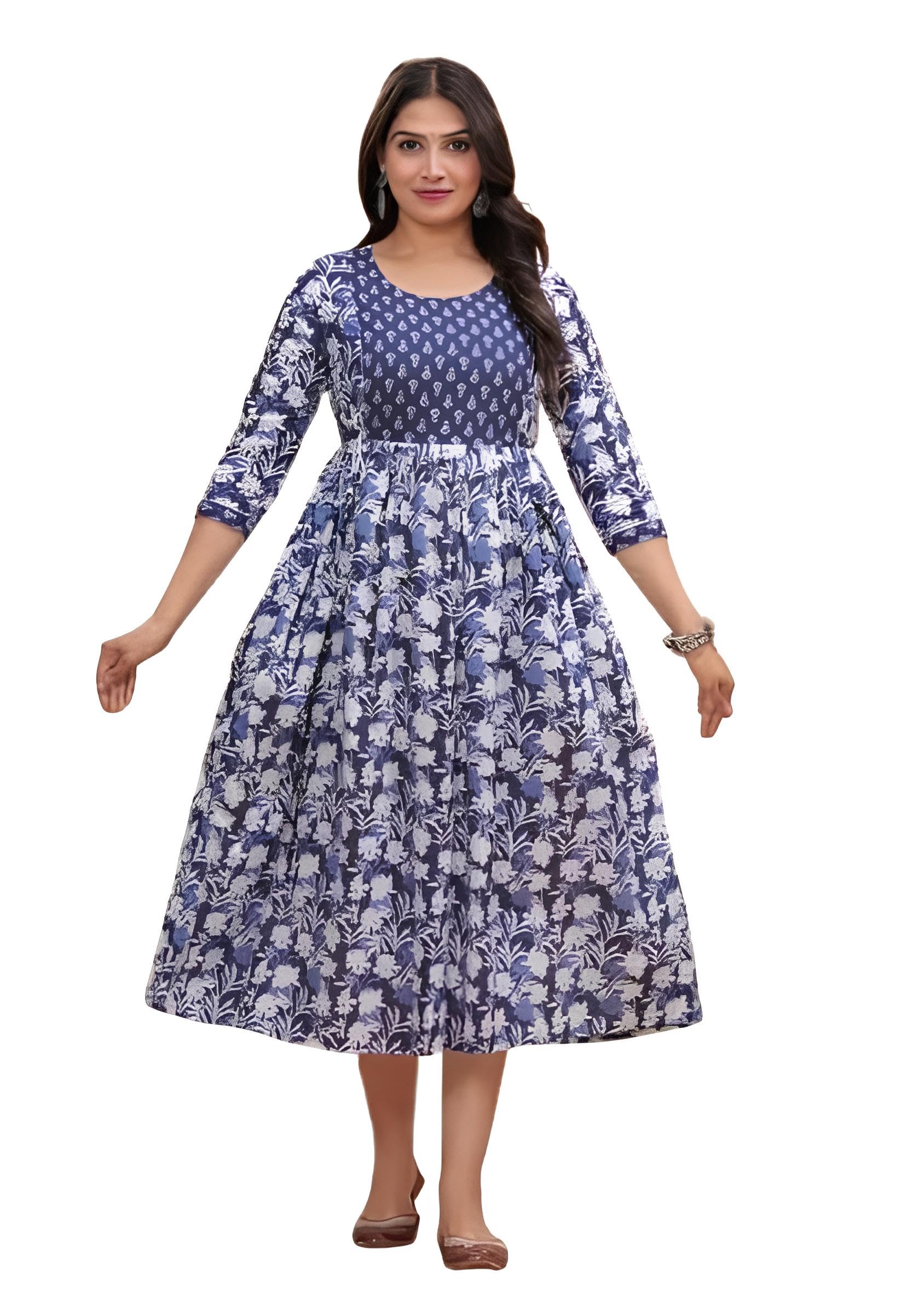 aivira Women's Cotton Floral Printed Anarkali Maternity Feeding Kurti | Breastfeeding Dress for Mothers | Zipper Feeding Kurti, Nursing Kurti, Comfortable and Trendy Maternity Wear-picture-25