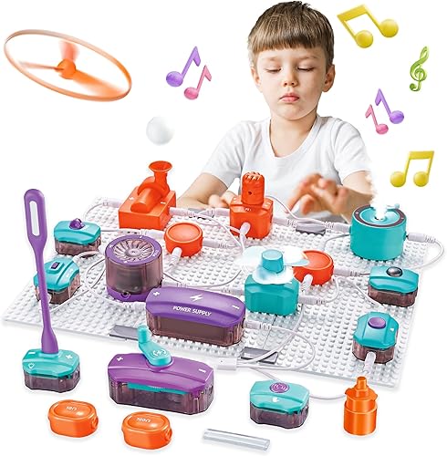 Miniatura 1 de SMILESSKIDDO Placa de circuito para niños, kit de exploración electrónica de bricolaje de 45 piezas con más de 100 proyectos, experimentos de