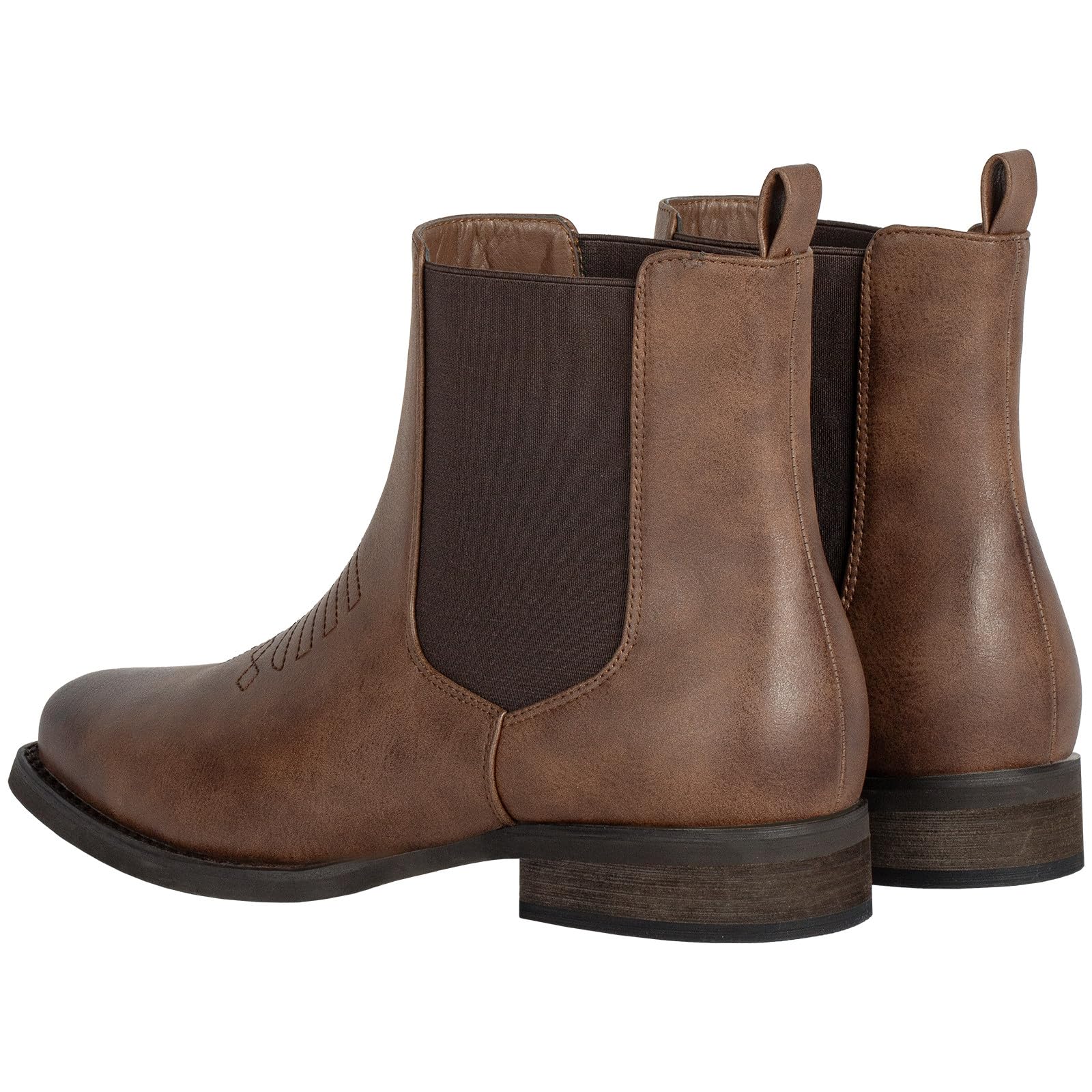 J's.o.l.e Stivali da cowboy da uomo alla moda occidentale Chelsea stivali punta quadrata tacco basso vestito stivaletti