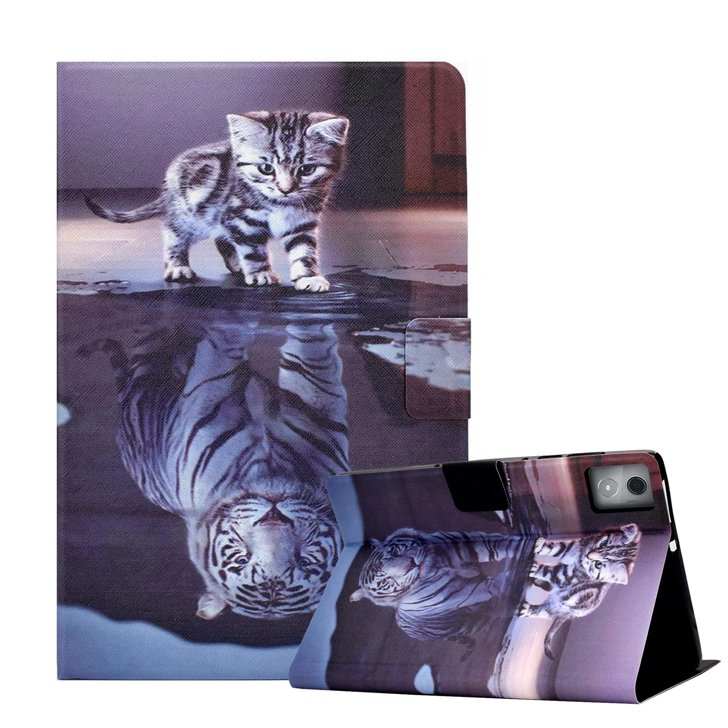 CXTCASE Hülle für Lenovo Idea Tab Pro 12.7" 2025, Schutzhülle Cover Case mit Standfunktion für Lenovo Idea Tab Pro 12.7" 2025, Katzentiger