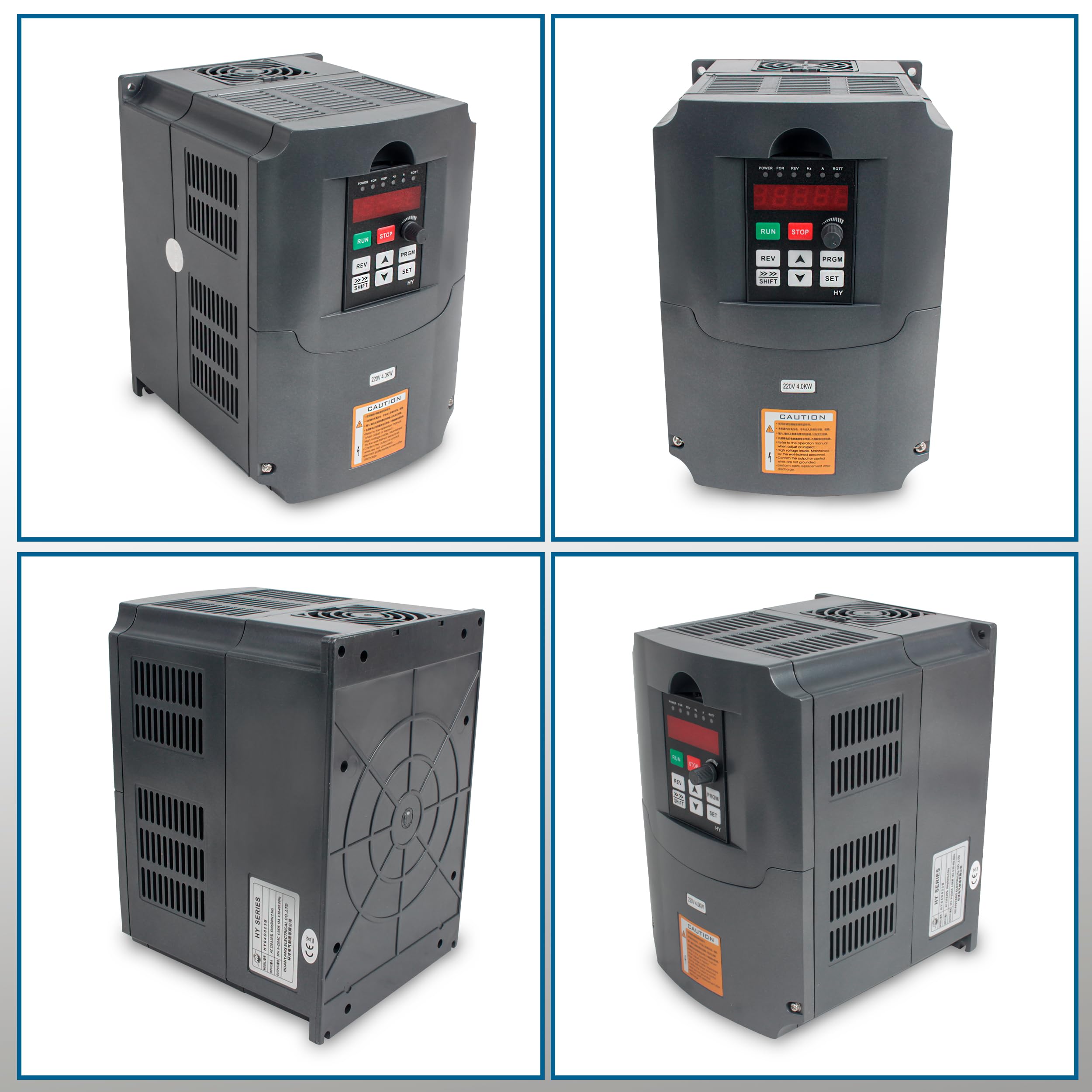 RATTMMOTOR Convertitore di frequenza da 4 kW, 220 V, inverter di automazione VFD, ingresso 1/3 fasi su uscita 3 fasi con cavo di prolunga da 2 m, per controllo della velocità del motore a mandrino