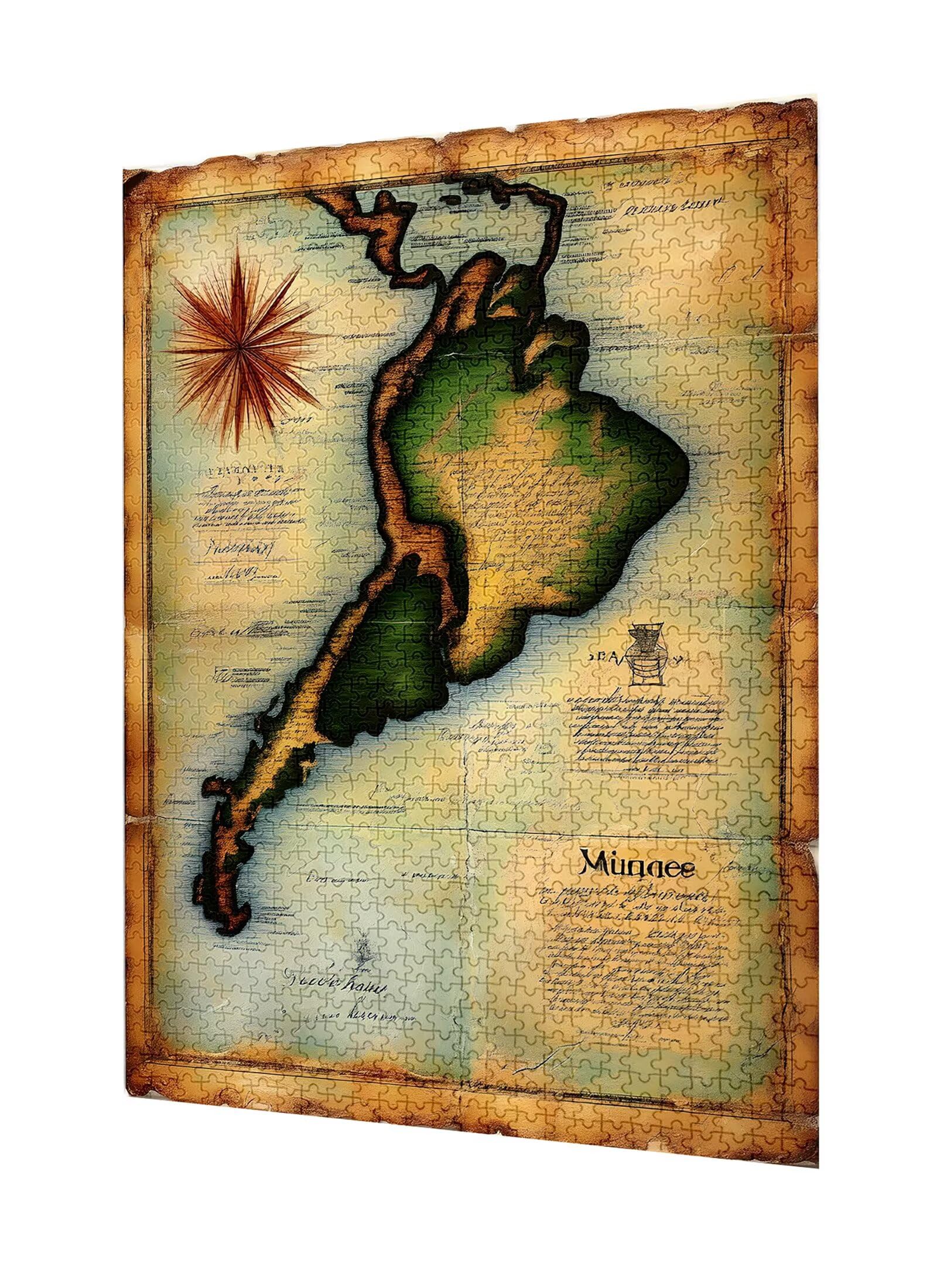 Puzzle 1000 Pièces Adulte Puzzle Carte du Monde Puzzles Classiques, 1000 Pièces Jeu éducatif défi Jouet Puzzles Rétro Art DIY Jeu Occasionnel Jouets Cadeau Intéressants Ami De Famille Approprié S-906