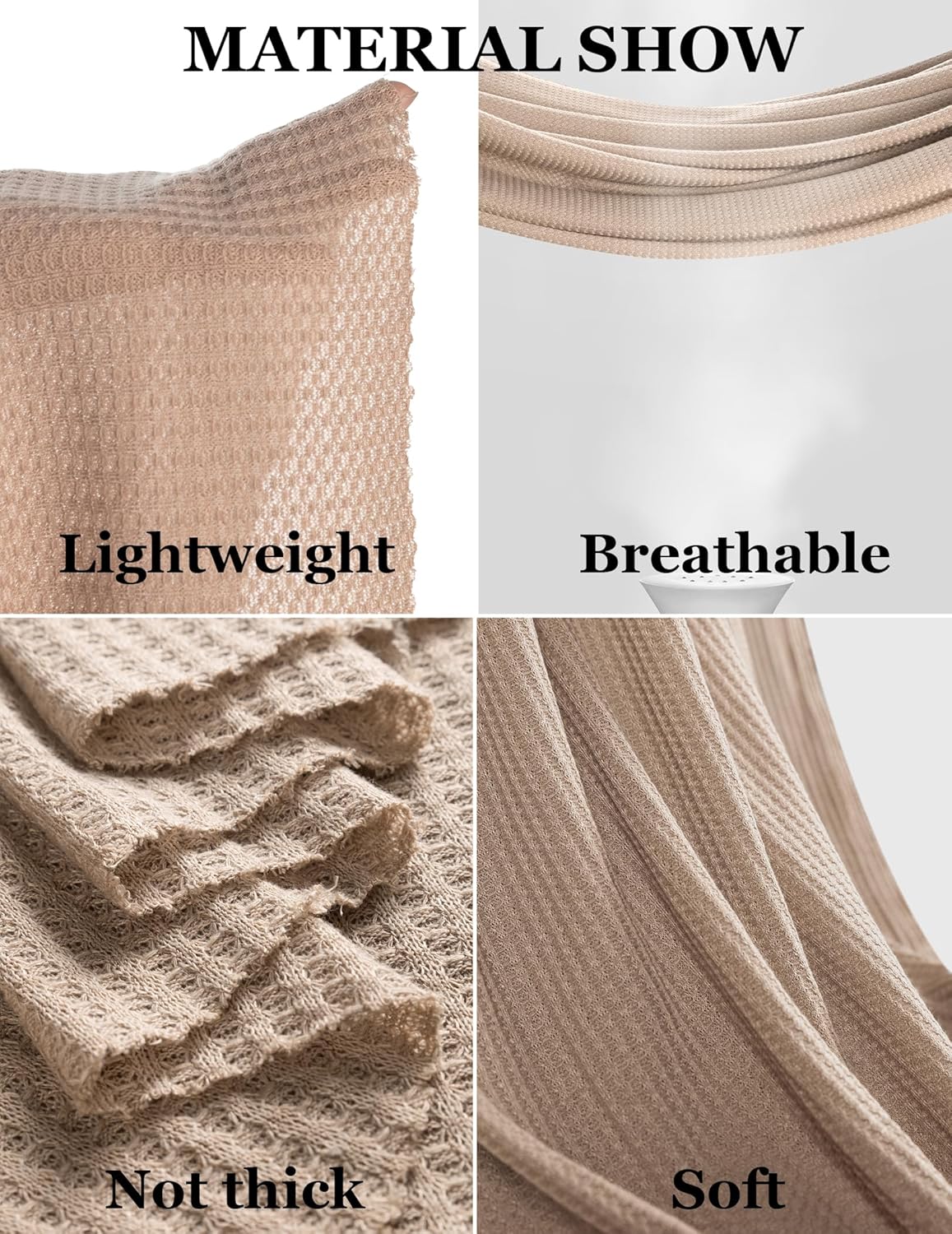 Ekouaer Waffle Knit Lounge Sets for Women Long Sleeve Pajamas Set with Pockets 2 Pieces Outfits Top and Pants - Image 2