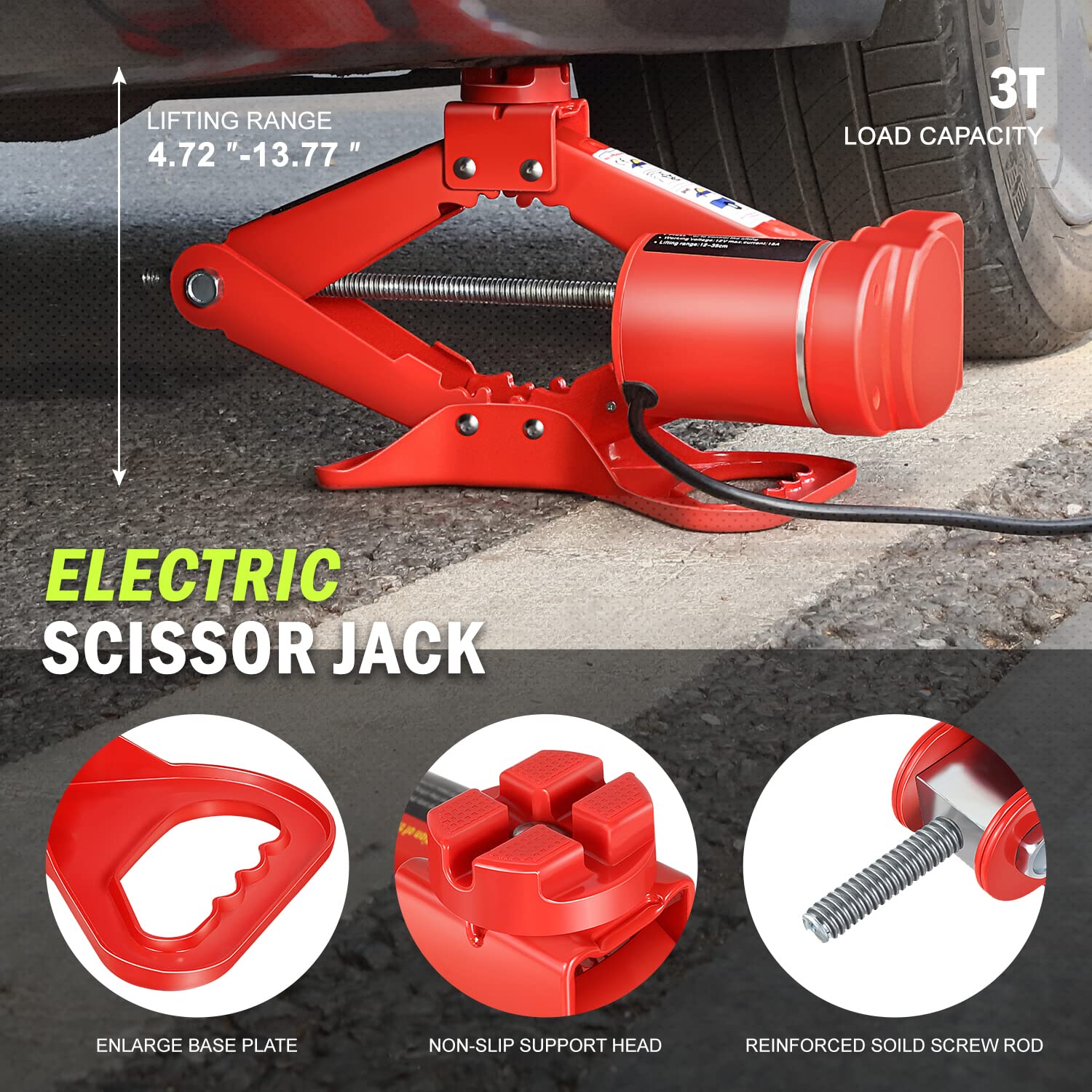 Amazon.com: DNA Motoring 3T Portable Electric Scissor Lift Jack