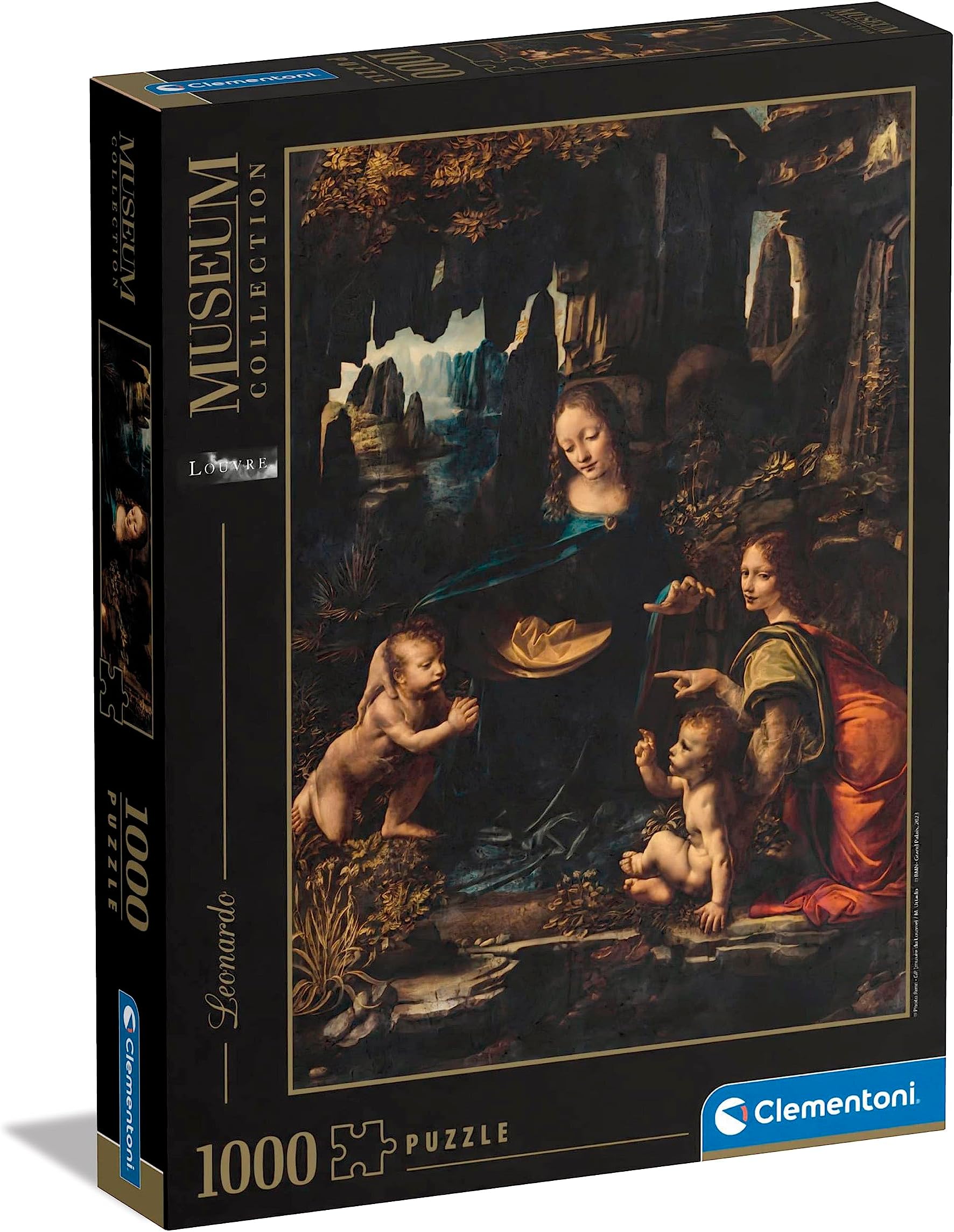 Clementoni - Museum Leonardo Collection, Virgin of The Rocks-1000 Pieces-Puzzle, Entertainment for Adults-Made in Italy, 39767