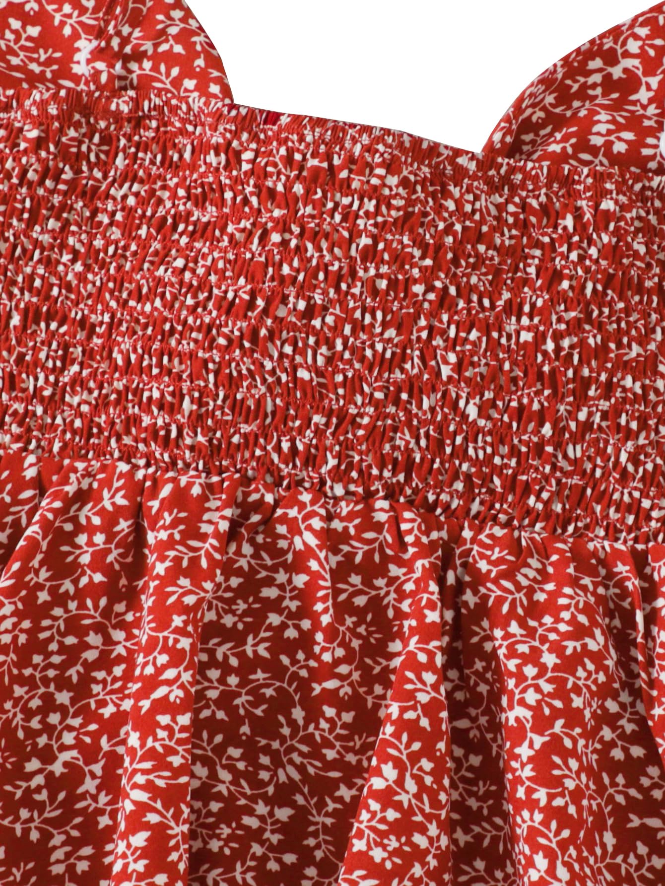 GORGLITTER Women's Bow Floral Peplum Tops Cute Babydoll Sleeveless Tie Front Smocked Cami Going Out Crop Tops 2025