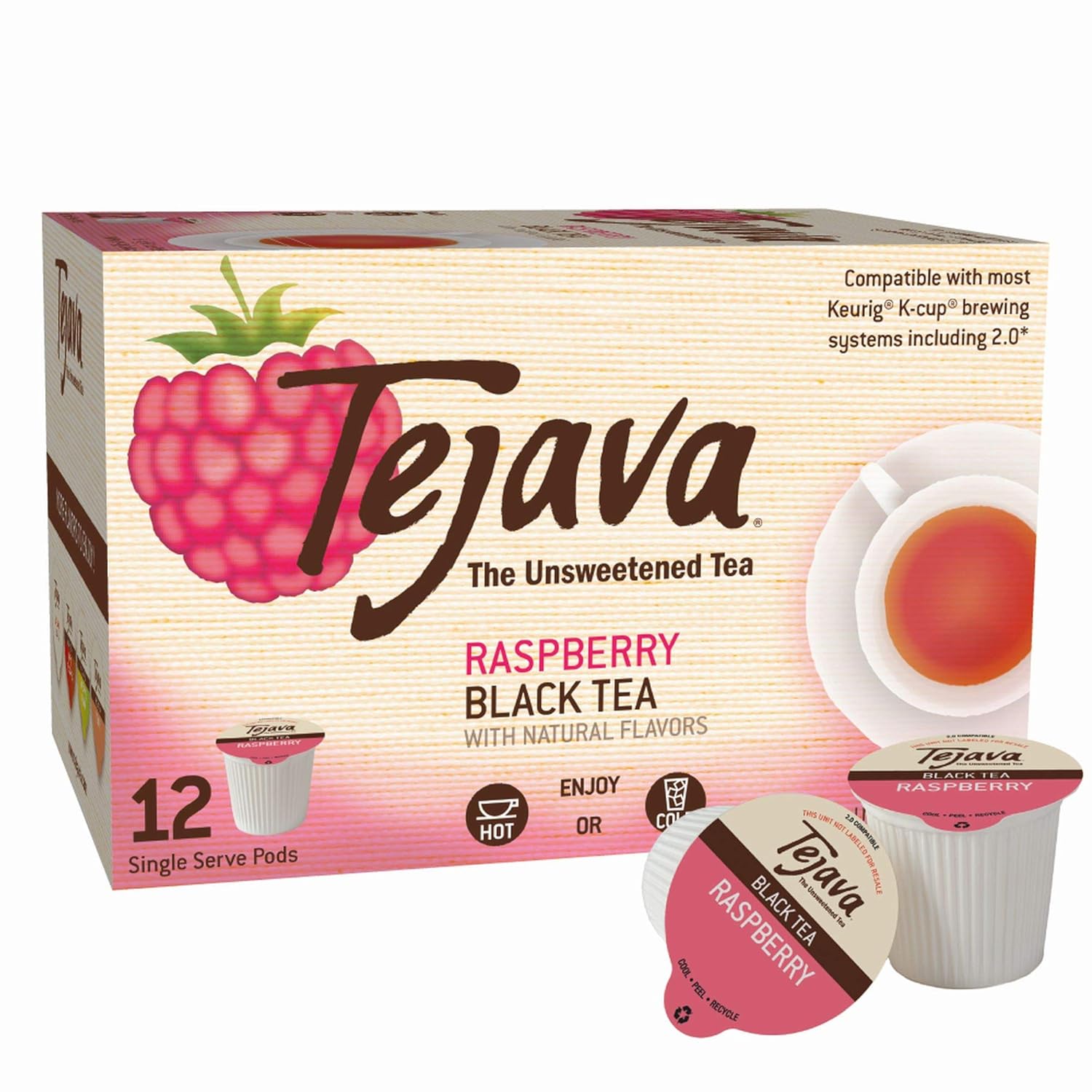 Tejava Unsweetened Black Tea with Natural Raspberry Flavor