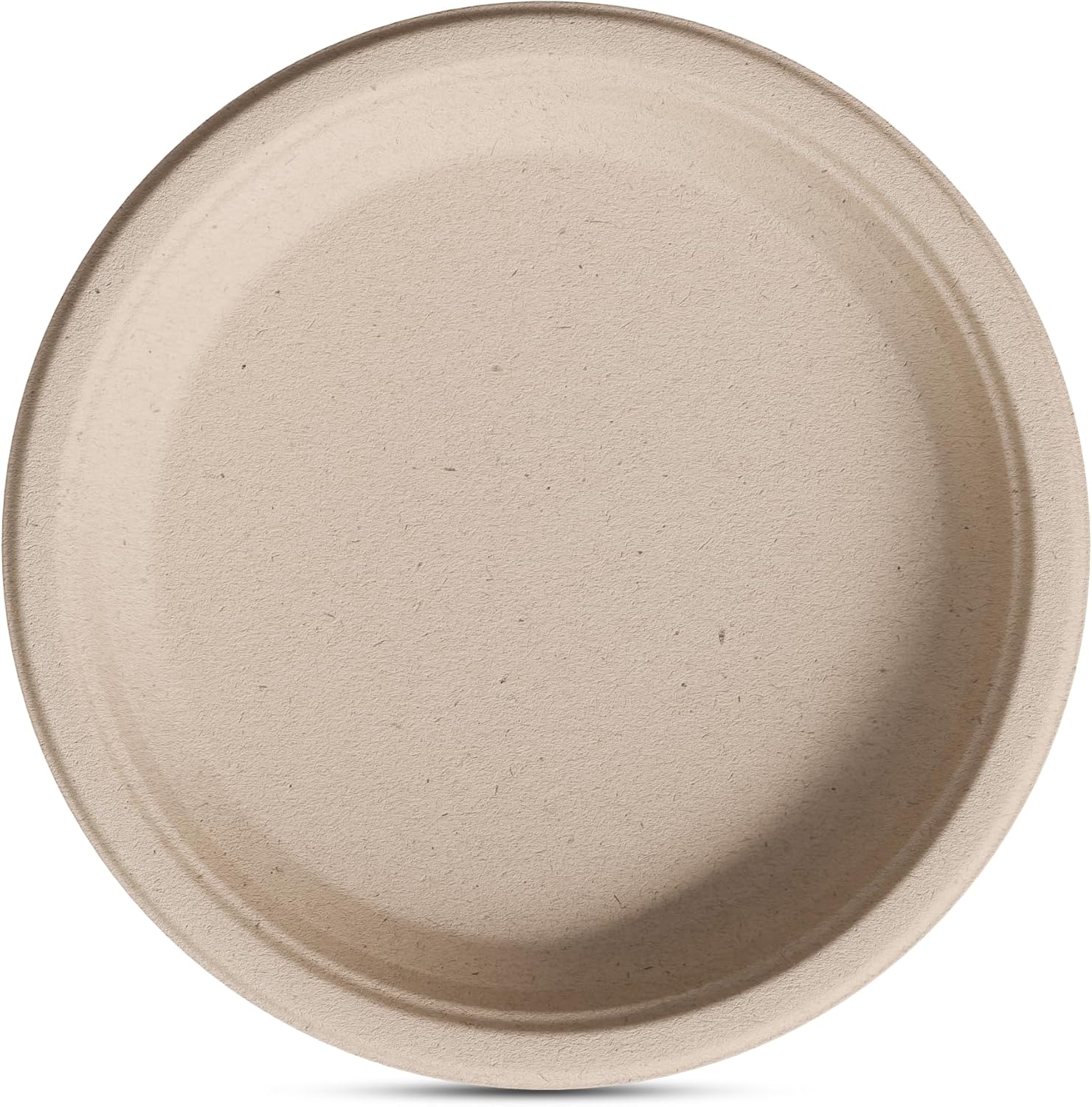 Stack Man Deep Dish Paper Plates, Heavy Duty Disposable Dinner Plates [125-Pack] 10 Inch Plates - 100% Compostable Eco-Friendly, Biodegradable Sugarcane Bagasse, Natural Brown 10" (9" Deep)