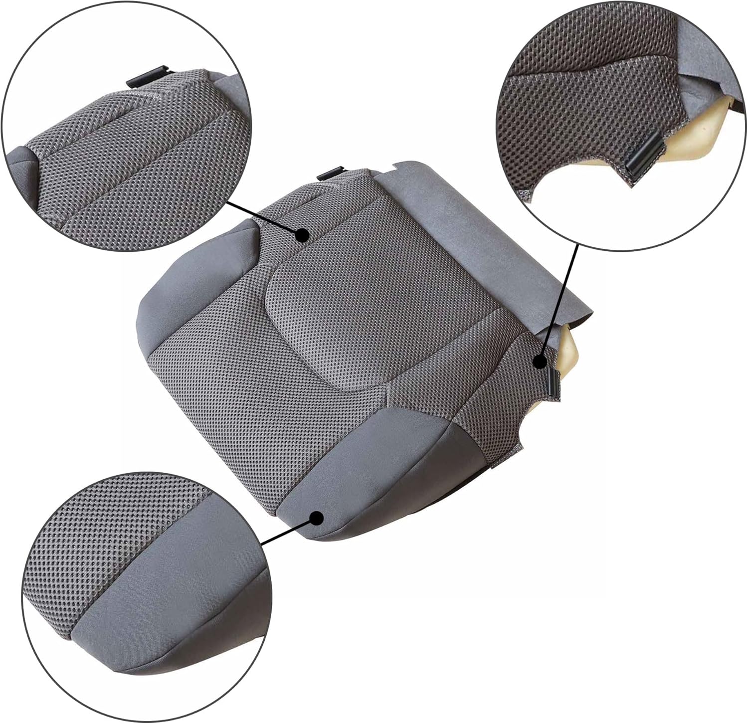 GXARTS Driver and Passenger Side Bottom Cloth Seat Cover Perforated Gray Compatible with Nissan Frontier SV 2005 2006 2007 2008 2009 2010 2011 2012 2013 2014 2015 2016 2017 2018 2019
