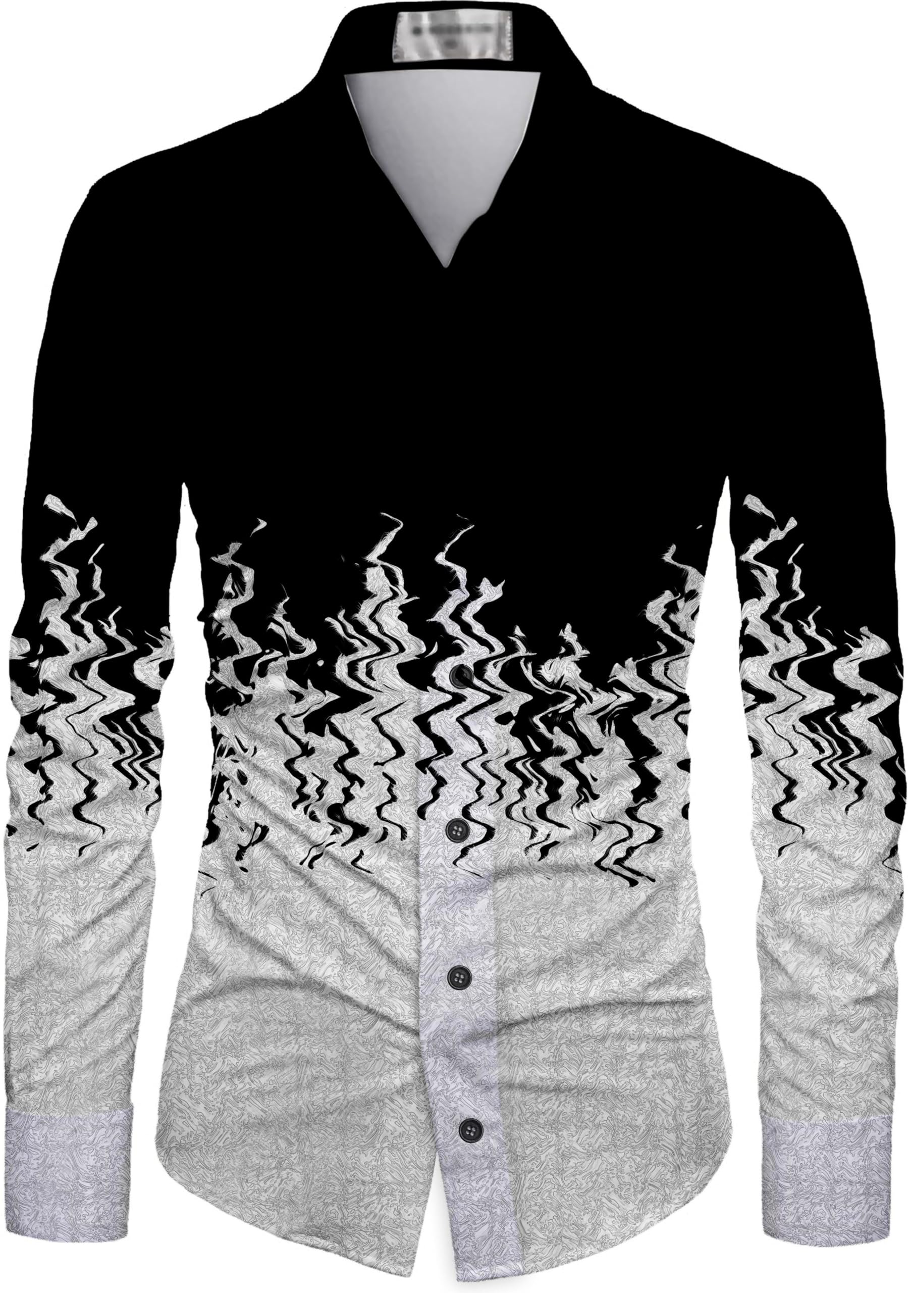 Men's Polycotton Regular Fit Printed Unstitched Shirt Fabric 2.25 Meters with Elegant Design For Casual Outings, Parties, Festivals (BlacA)-image-47