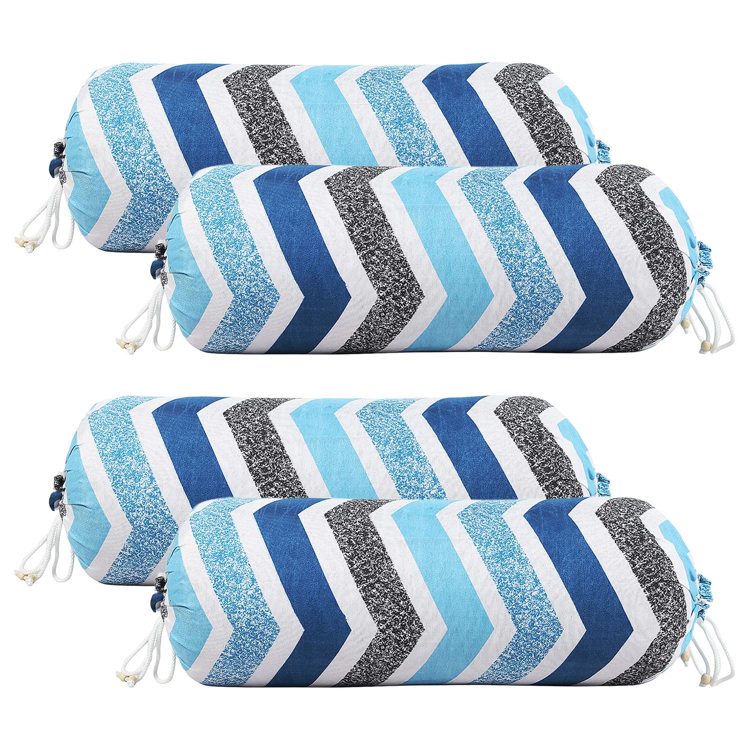 Kuber Industries Zig Zag Print Cotton Bolster Cover- Set of 4, 16"x32" (Blue) (B09VFLCSG9) Amazon Price History, Amazon Price Tracker