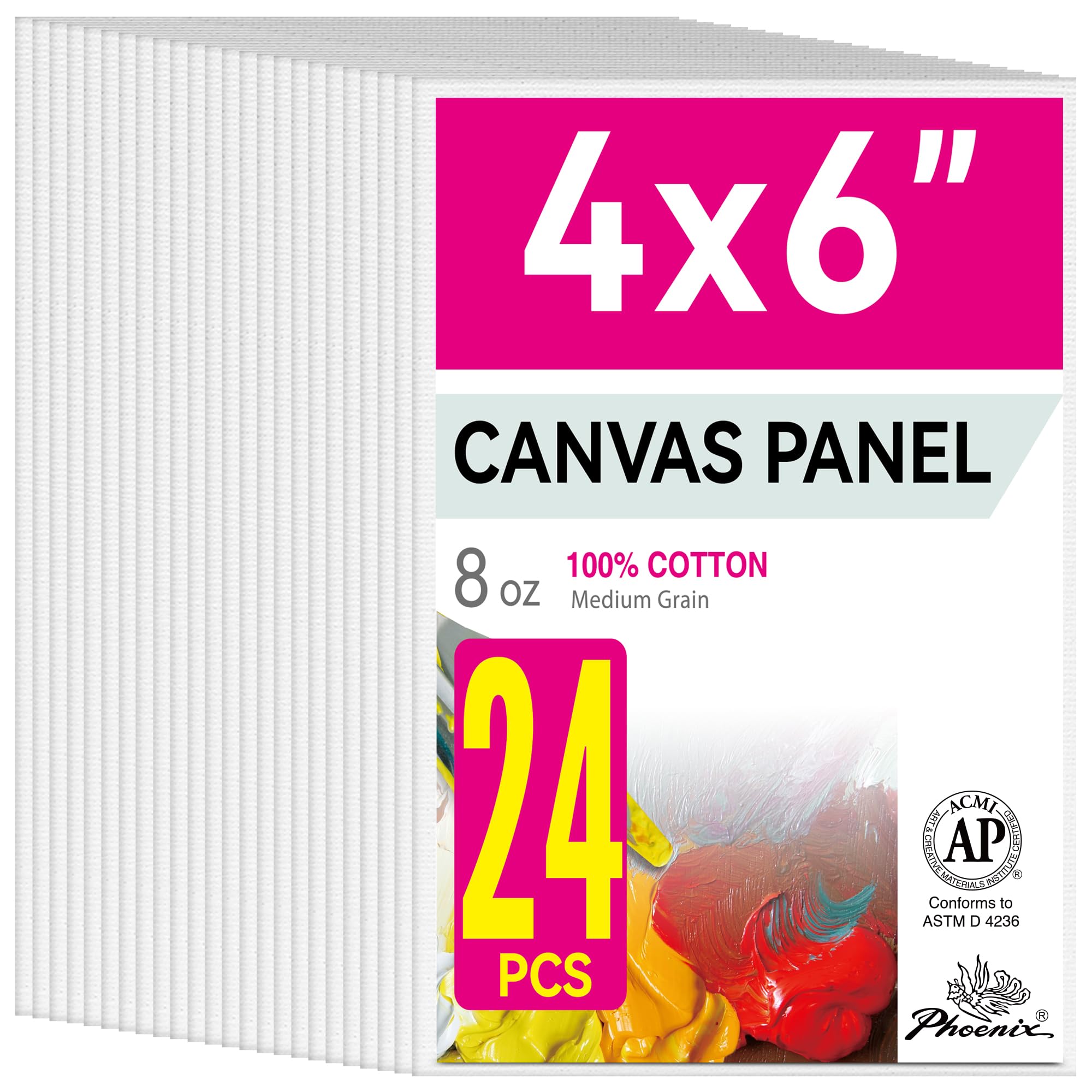 Hi-STANDARD　TM paint CANVAS Amazon.com: PHOENIX Small Painting Canvas Panels 4x6 Inch, 24 Bulk