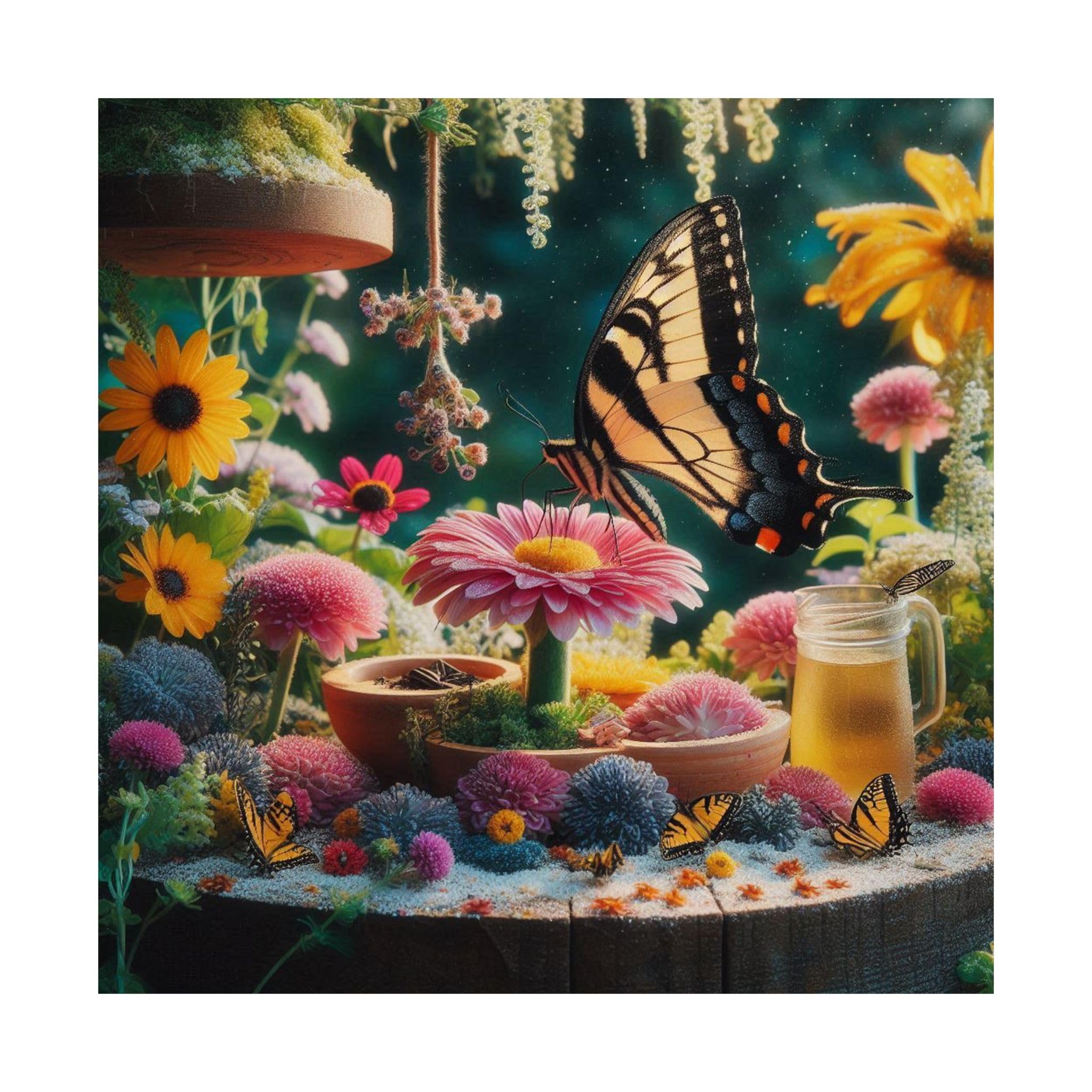 Eastern Tiger Swallowtail in Forests and Gardens Matte Poster - 18x18 inch - Made in USA