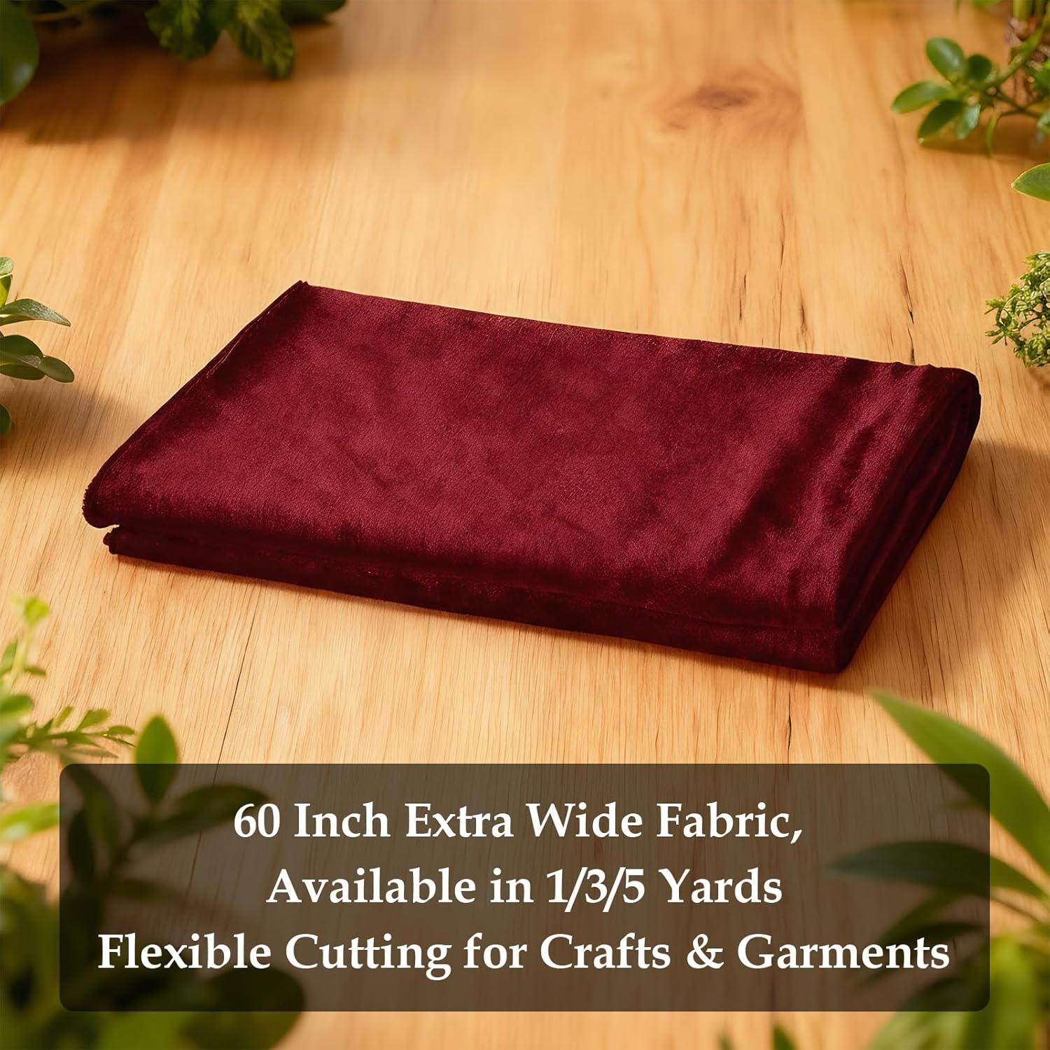 Q&J Fabric Co. Stretch Velvet Fabric by The Yard, 60 Inch Wide x 5 Yards Soft Luxury Versatile Stretchy Spandex Cloth for Upholstery, Sewing, Costume & DIY Crafts Projects (Burgundy)
