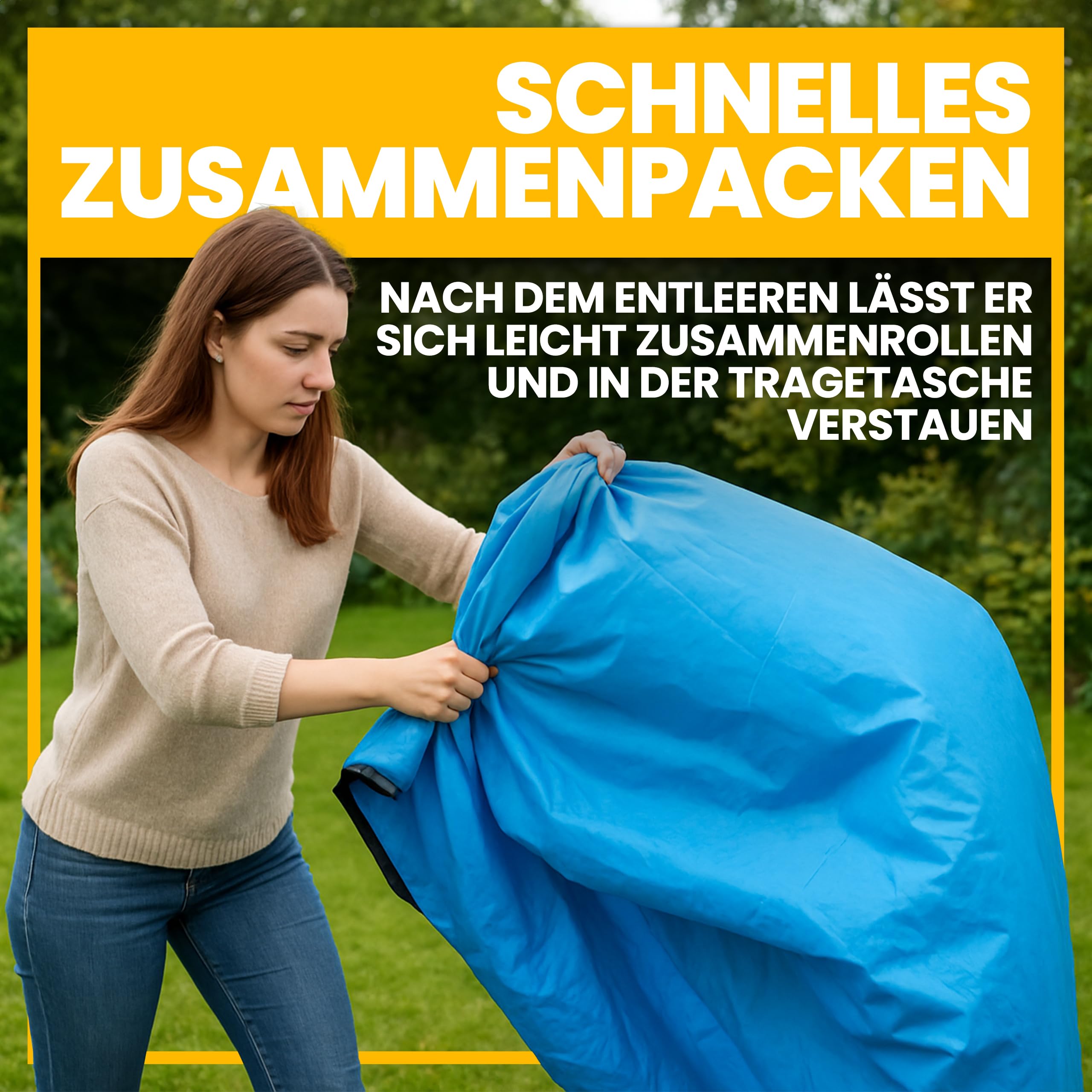 Retoo Wasserdichtes Aufblasbares Sofa 190x70cm mit Kompakte Tragebeutel, Luftsofa und Reißfestem Gewebe von bis zu 200kg, Ideal für Camping, Meer, Strand, Air Lounger, Indoor und Outdoor, Blau