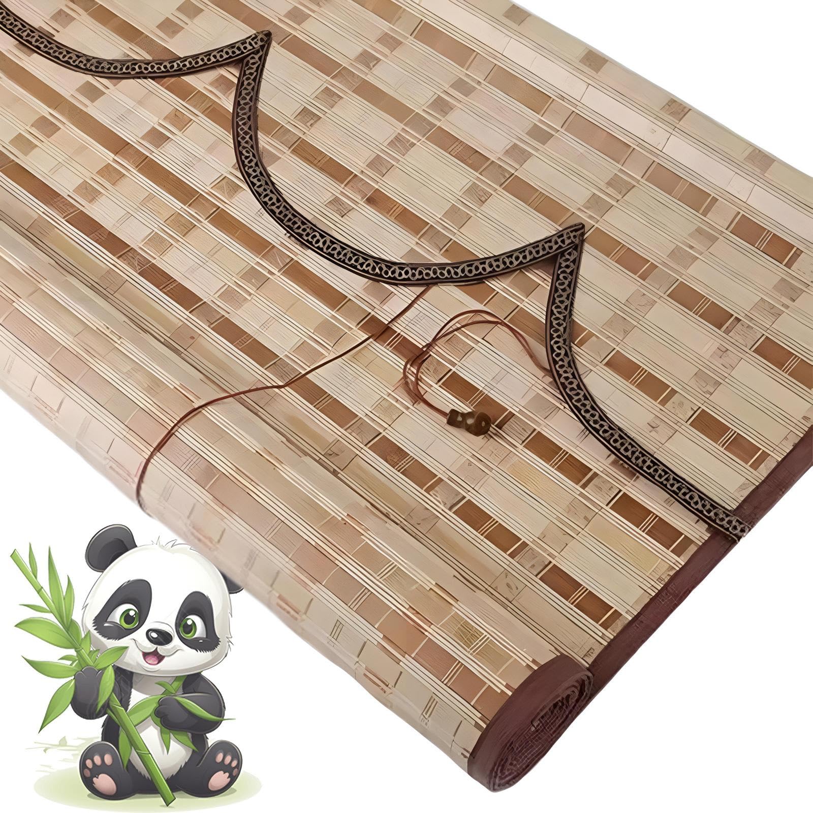 Eiauiuo Width 90Cm Bamboo Roller Blind - Natural Wooden Roman Blinds, Blackout Window Blinds, Side Pull Privacy & Sun Protection, Light Filtering Blinds For Living Room, Bedroom, Terrace & Balcony(,Hig