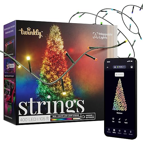 Twinkly App-Controlled 105ft Smart String LED Lights with 400 RGB+W LEDs- WiFi & Bluetooth Connectivity, Sync with Music, Indoor/Outdoor Use (IP44), Compatible with Google Assistant & Amazon Alexa